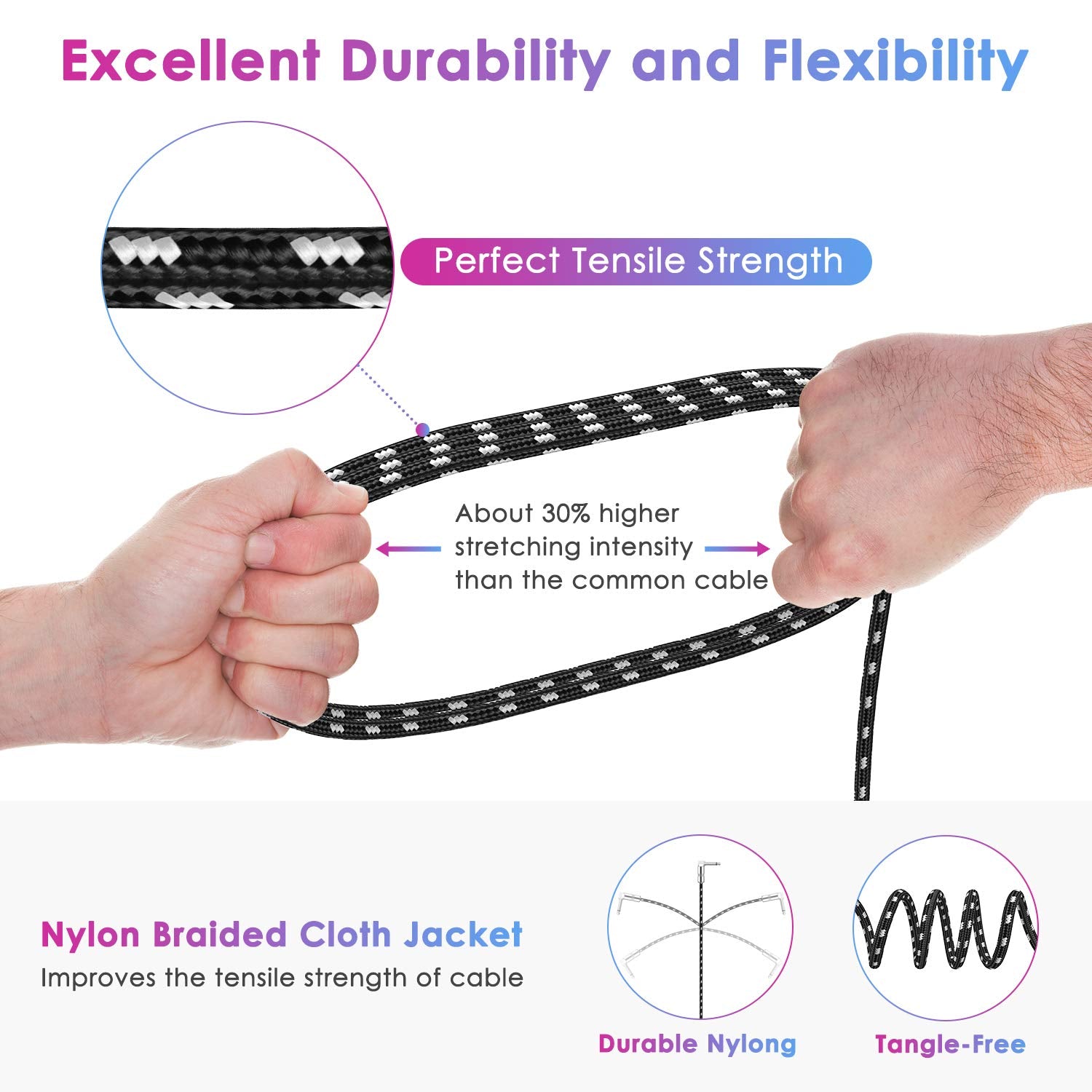 Sovvid Guitar Cable 10Ft Instrument Cable Guitar Cord Electric Guitar Cable Guitar Amp Cord For Bass Guitar Keyboard 1/4 Inch Cable Right Angle Black White