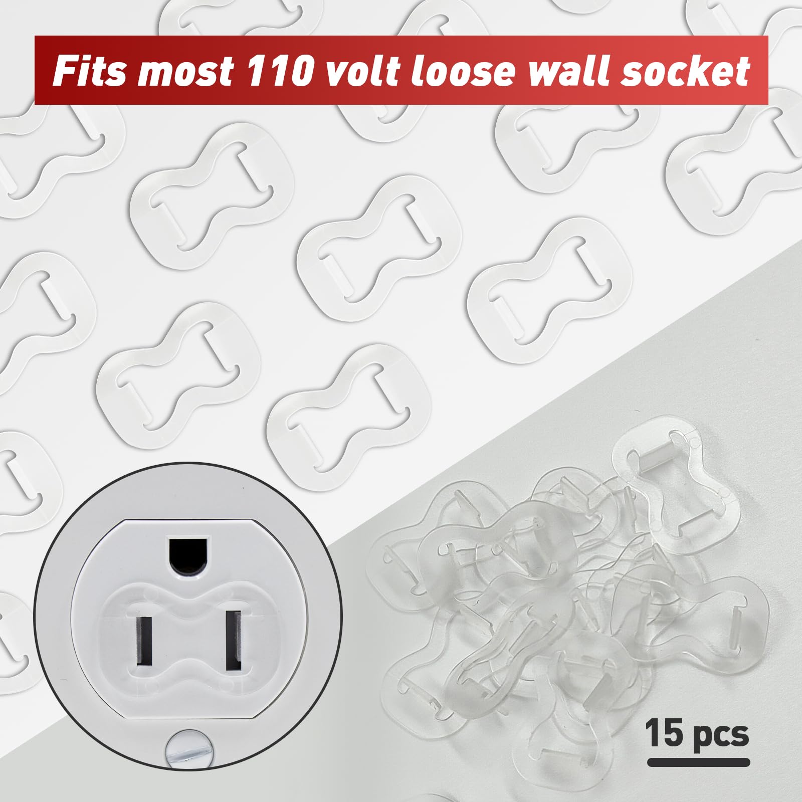 15 Pack Loose Outlet Fix Plug   Ensure Secure Connection For Power Plugs   Socket Extender Prevents Loose Socket Issues   Easily