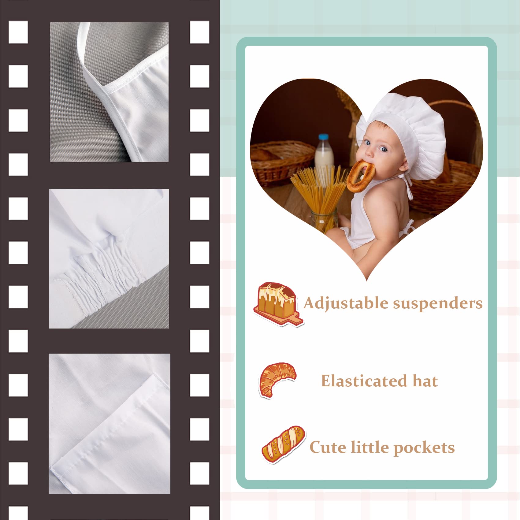 Khc Khf Newborn Baby Photography Prop Baby Chef Outfits Chef Hat Apron Set Infant Baby Chef Costume Newborn Photography Outfits