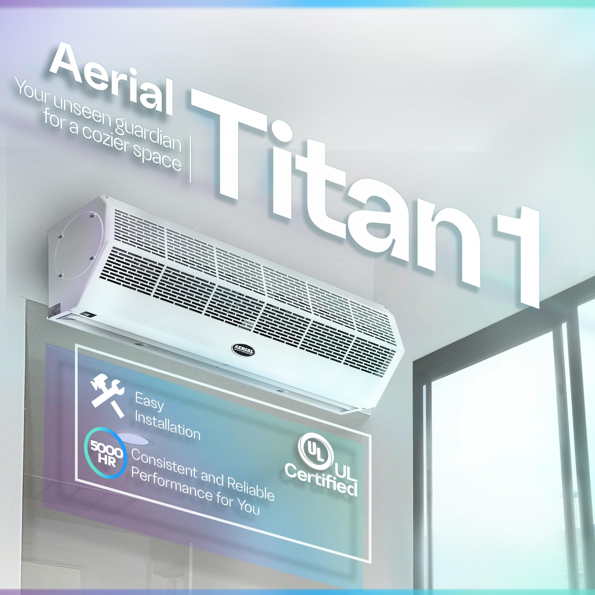 Durasteel Wall Mounted Air Curtain Fan   White 48 Inch Air Door   Ul Certified Heavy Duty   Commercial Super Power Indoor Over D