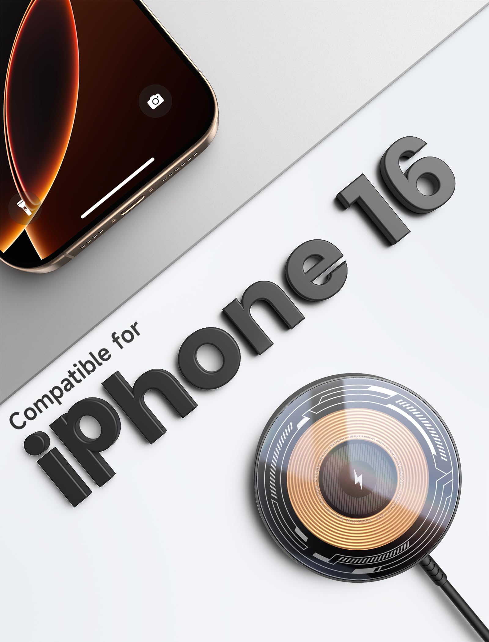 Jsaux Magnetic Wireless Charger Compatible With Magsafe Charger/Iphone 16/16 Pro/16 Plus/16 Pro Max/Iphone 15 14 13 12 Series, W