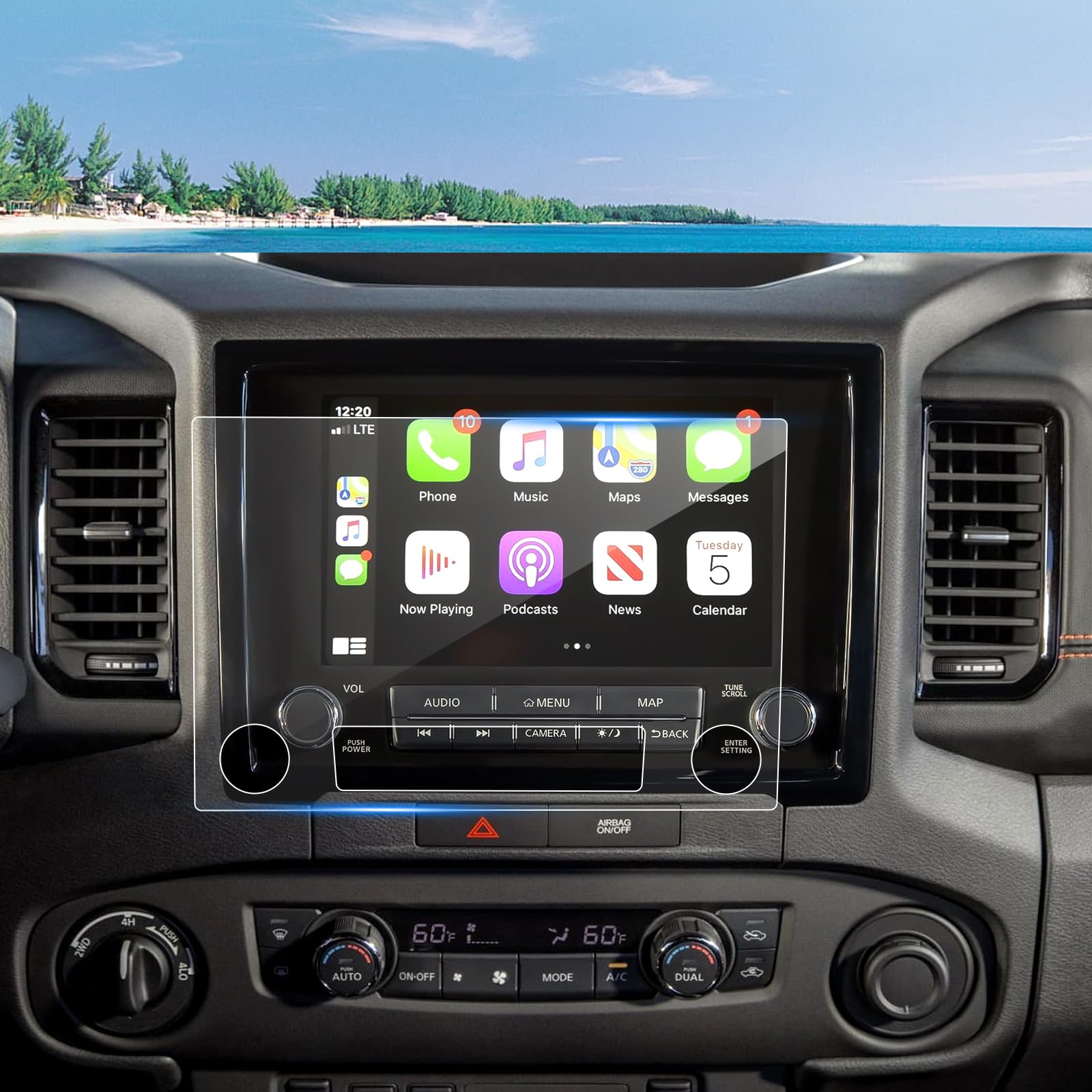 Coleya (2 Pack) 2022 2023 2024 Frontier Screen Protector For Nissan Frontier (S/Sv/Midnight Edition/Pro X/Pro 4X) 8In/9In Touchs