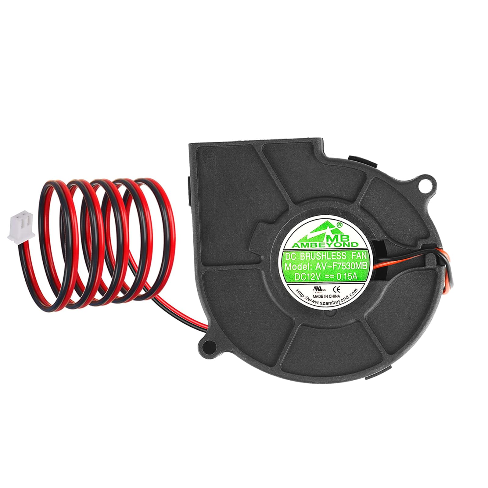 75Mm X 30Mm 7530 Dc 12V Cooling Blower Fan, Dual Ball Bearing Brushless