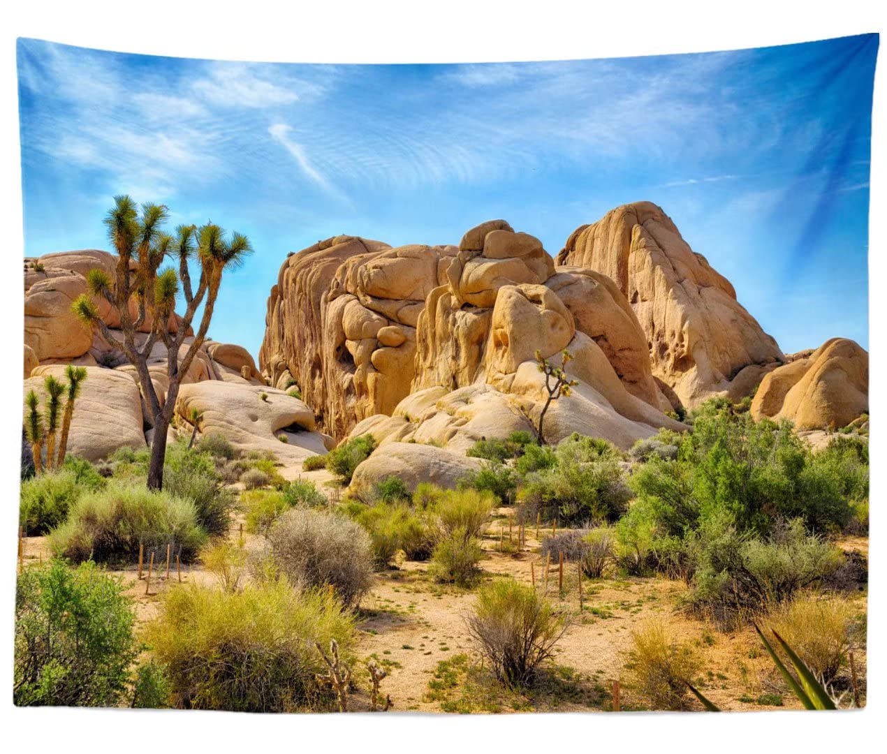 Beleco 7X5Ft Fabric Desert Backdrop Joshua Tree National Park Photography Backdrop Odd Trees Rocky Mountains Natural Scenery Hol
