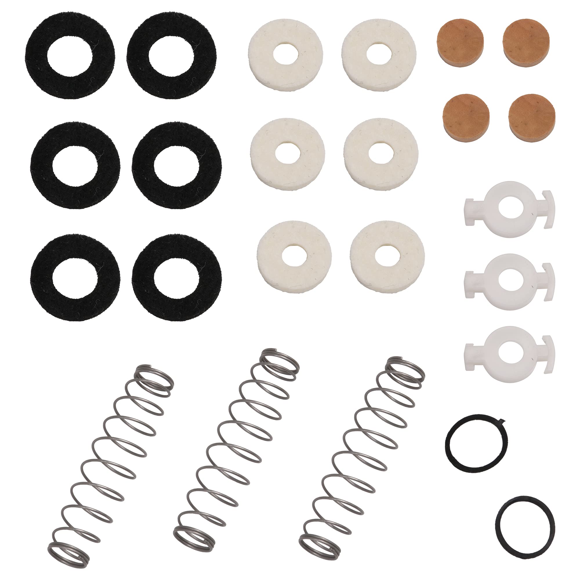 Lovermusic 24 Pieces Trumpet Valve Repair Kit, Metal Spring Felt With Trumpet Valve Cork Pad Trumpet Replacement Parts