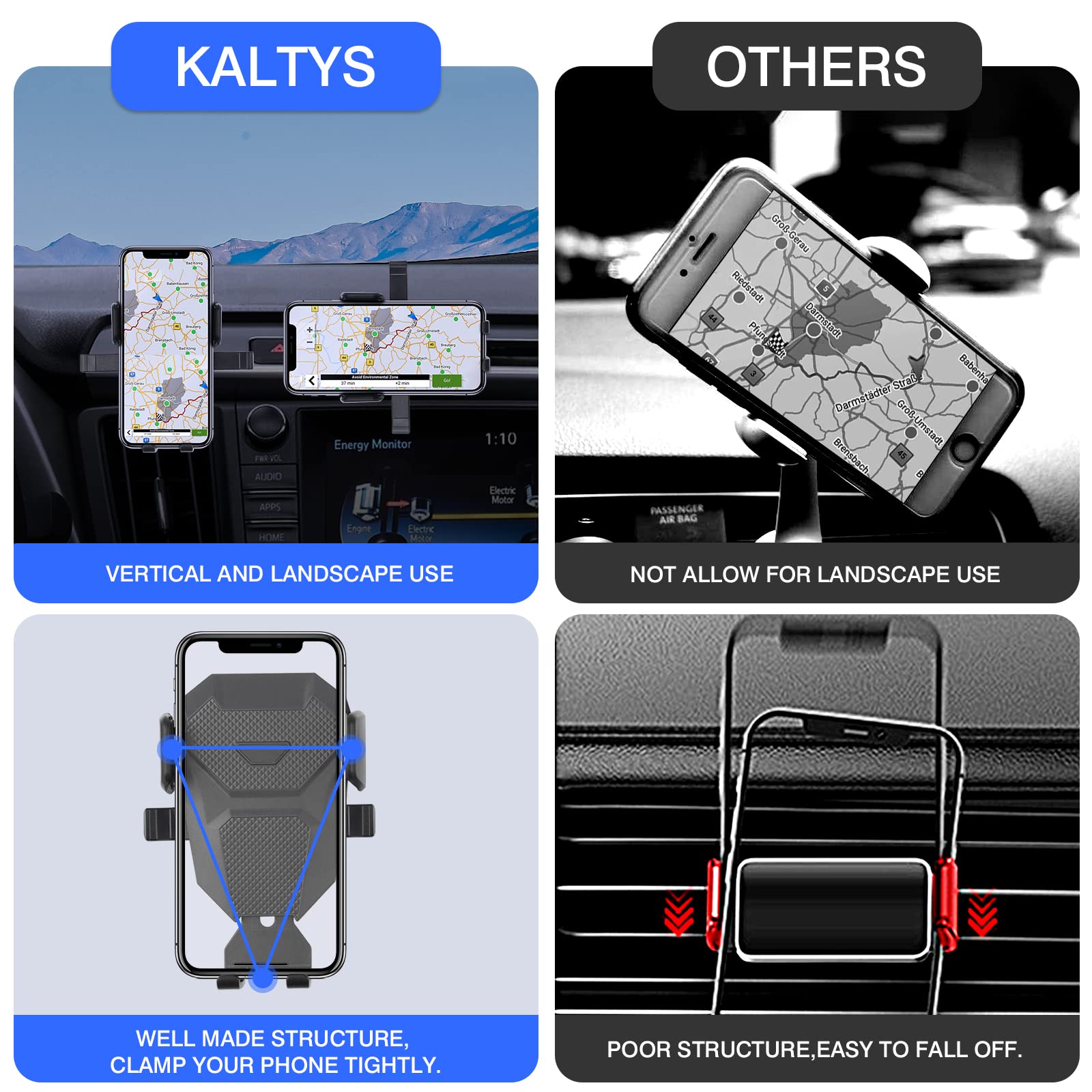 Karltys Cell Phone Holder For Toyota Rav4 2013-2018 Accessories Car Mobile Phone Holder Air Vent Mount For 4-7 Inch Phones Thick