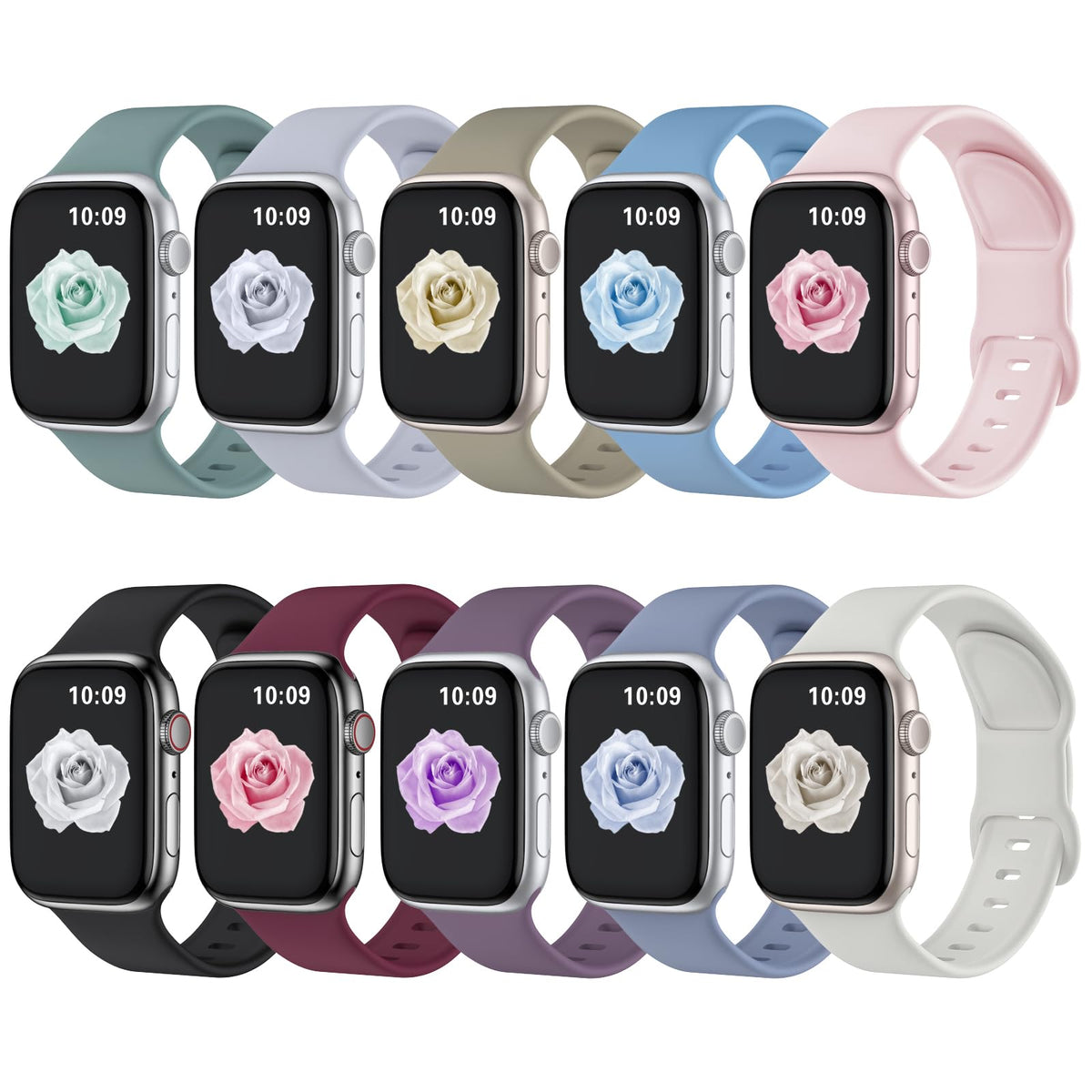 Compatible With Apple Watch Bands 44Mm 45Mm 46Mm For Women 49Mm 42Mm 40Mm 41Mm 38Mm Men, Silicone Sport Strap For Apple Watch Se