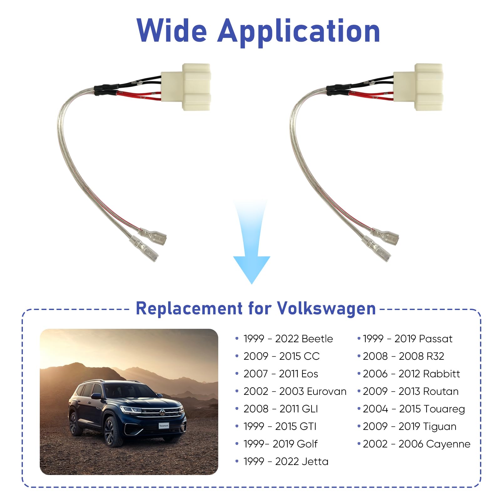 Car Door Speaker Wiring Harness Replacement For Volkswagen Vw 2009 2018 Ti Guan, 1999 2019 Golf, 1999 2016 Jetta, 1999 2019 Beet