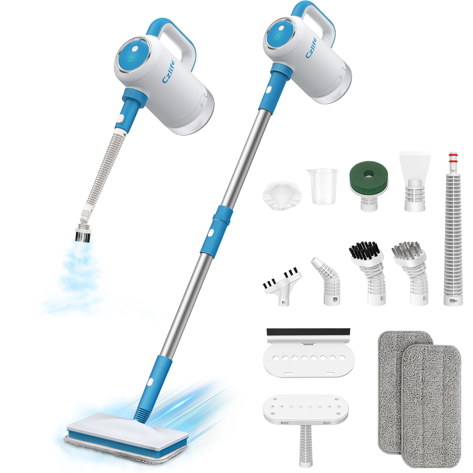Czlife 13-in-1 Steam Mop, Handheld Steam Cleaner for Home and Floor Cleaning, Floor Steamers for Hardwood and Tile with Attachme