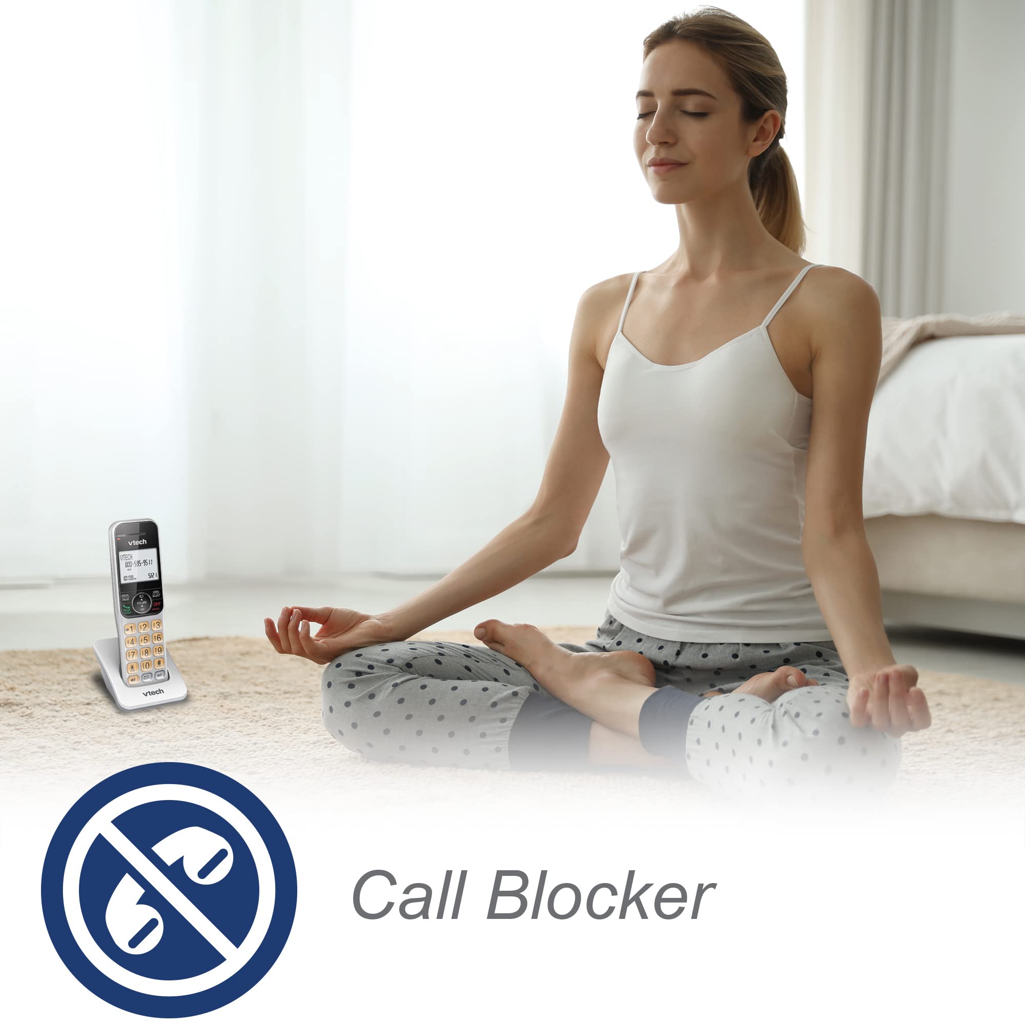 Vtech Vg208 Dect 6.0 Corded/Cordless Phone For Home With Answering Machine, Call Blocking, Caller Id, Large Backlit Display, Dup