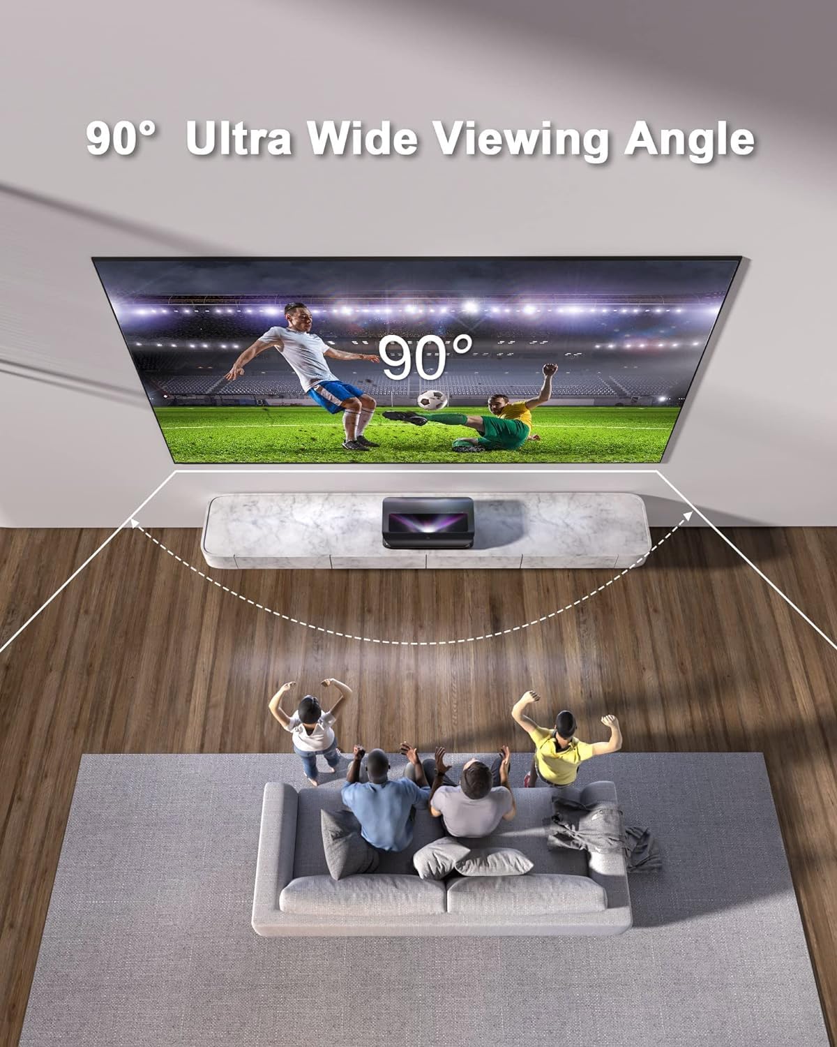 Awol Vision 120'' Ust Projector Screen For Bright Day Light Using, 85% Ambient Light Rejecting (Alr) Fresnel Projector Screen Fo