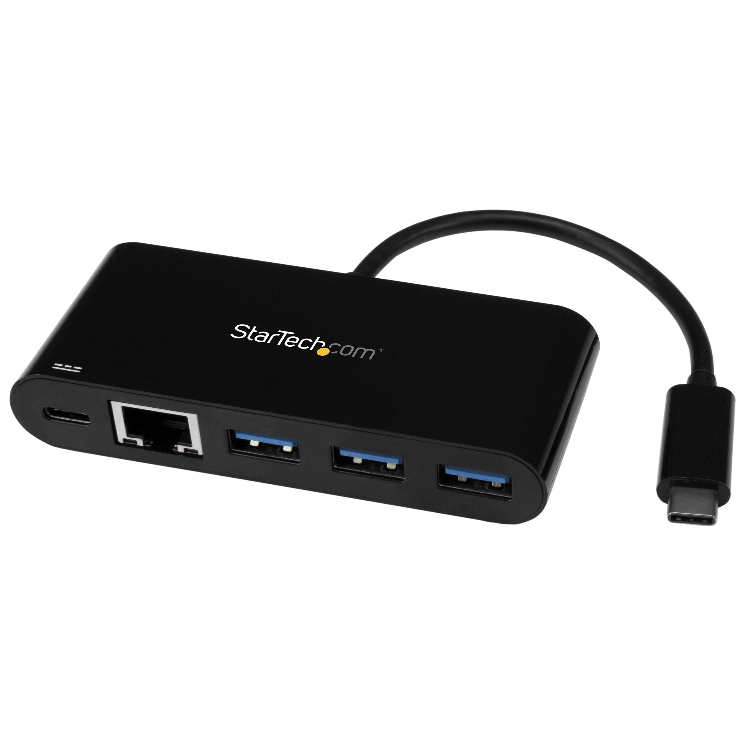 StarTech.com USB C to Ethernet Adapter - 3 Port - with Power Delivery (USB PD) - Power Pass Through Charging - USB C Adapter (US