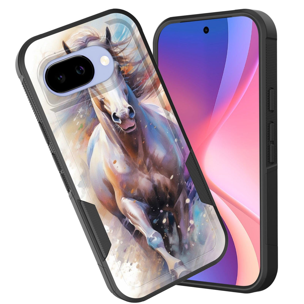 Cicplkse For Pixel 9A Case,Dual Layer Heavy Duty Hybrid Shockproof Hard Pc Soft Silicone Tpu Bumper Protective Cover Case For Go