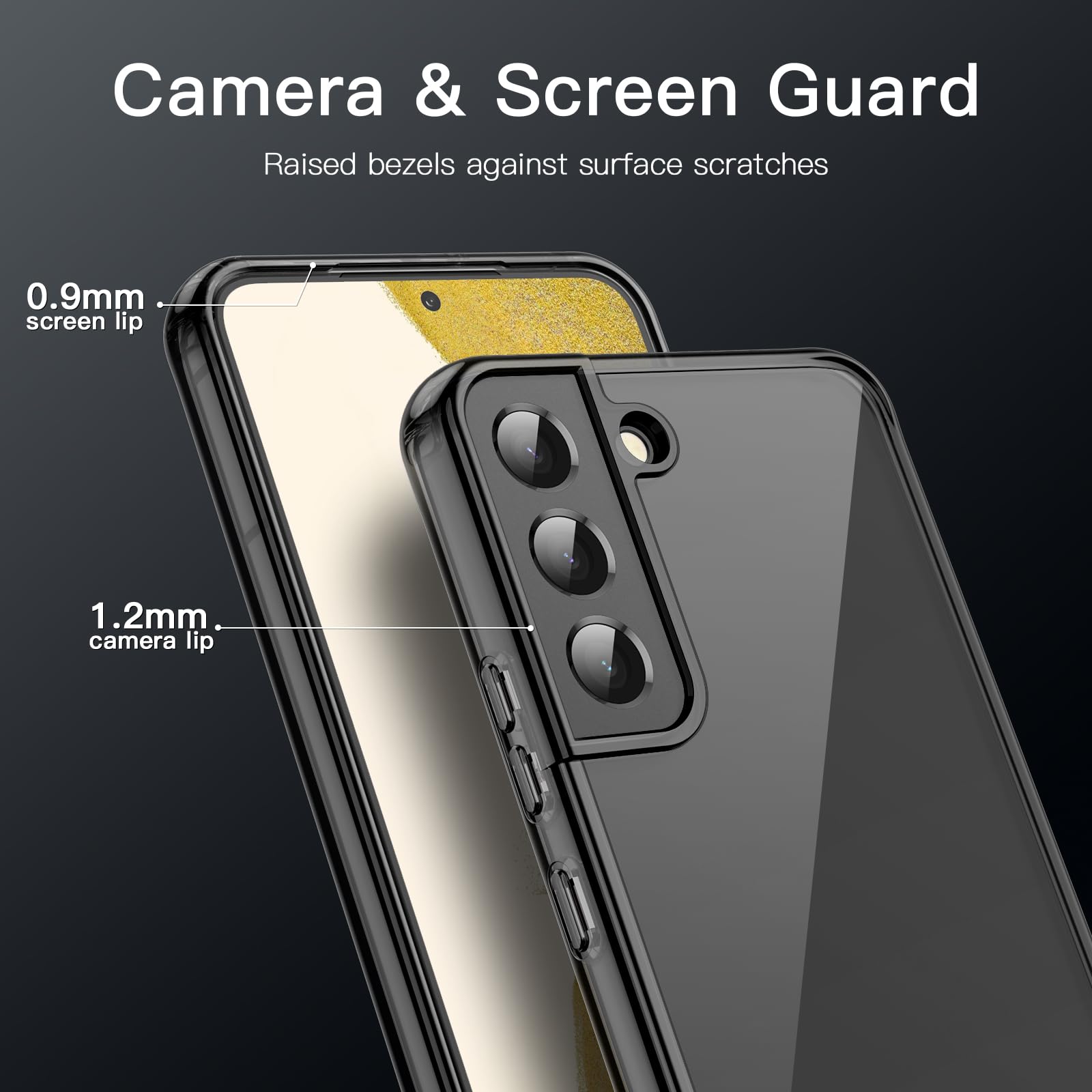 Jetech Case For Samsung Galaxy S22 5G 6.1-Inch, Non-Yellowing Shockproof Bumper Protective Phone Cover, Anti-Scratch Hard Pc Bac