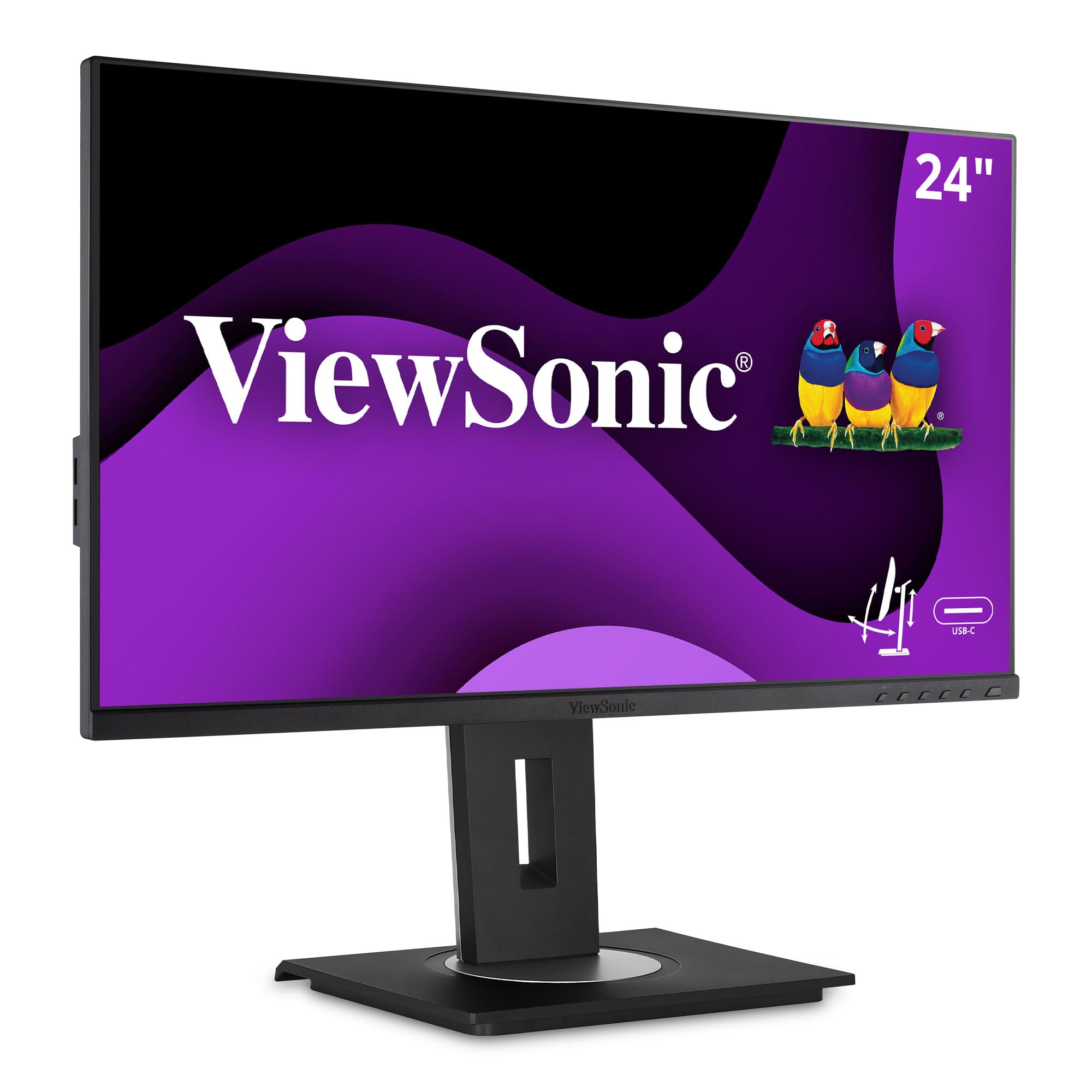 Viewsonic Vg2455 24 Inch Ips 1080P Monitor With Usb 3.1 Type C Hdmi Displayport Vga And 40 Degree Tilt Ergonomics For Home And O