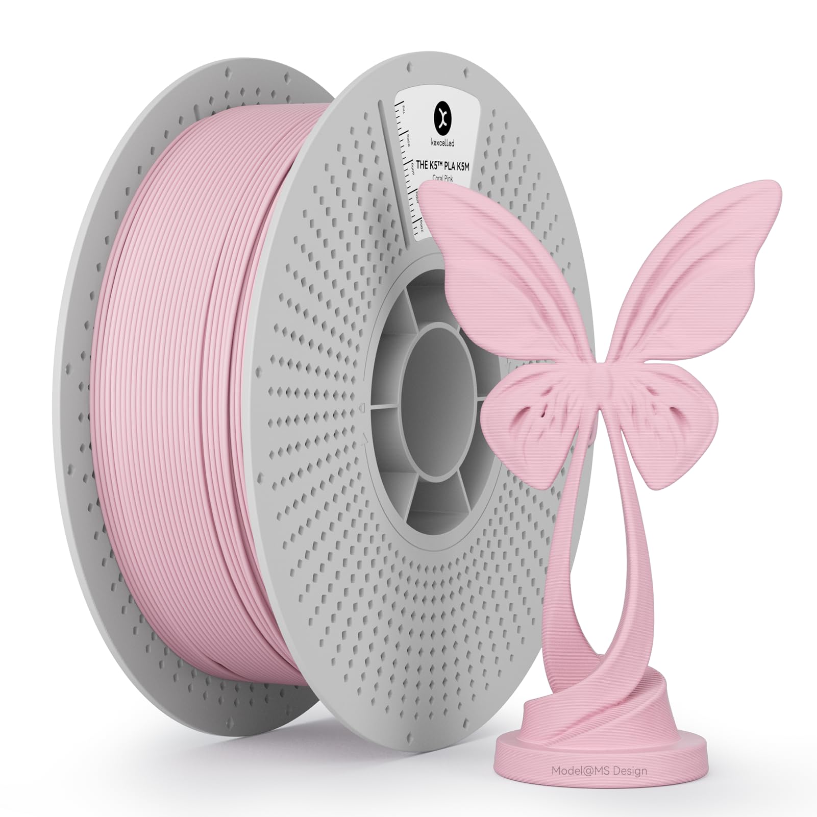 kexcelled Matte PLA Filament 1.75mm,Matte Coral Pink PLA 3D Printer Filament 1kg Spool (2.2lbs) with +/-0.03mm Accuracy,Upgraded
