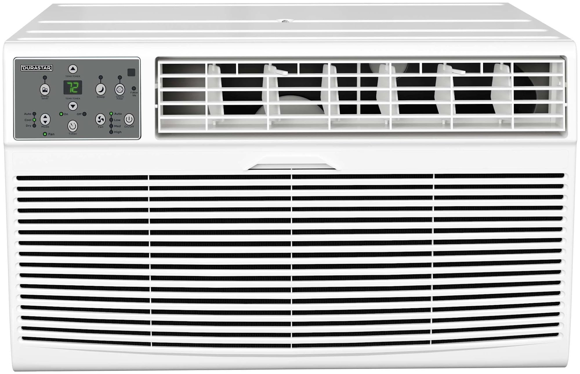 Durastar DRTHC081XNA1 8,000 BTU 115V Through the Wall Air Conditioner with 4200 BTU Supplemental Heating and Remote Control - Wh