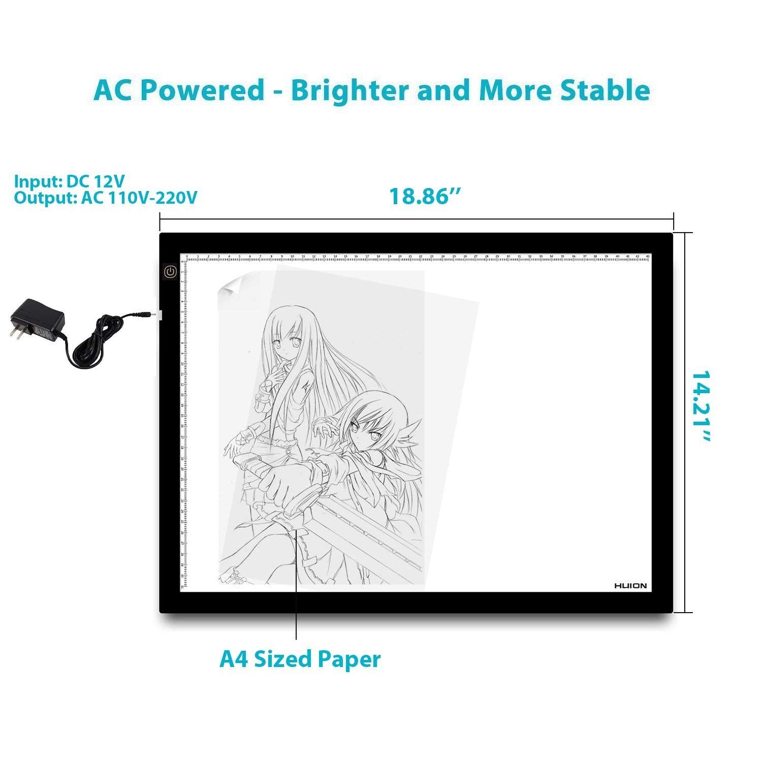 Huion A3 Light Box For Tattoo Tracing   Ac Powered