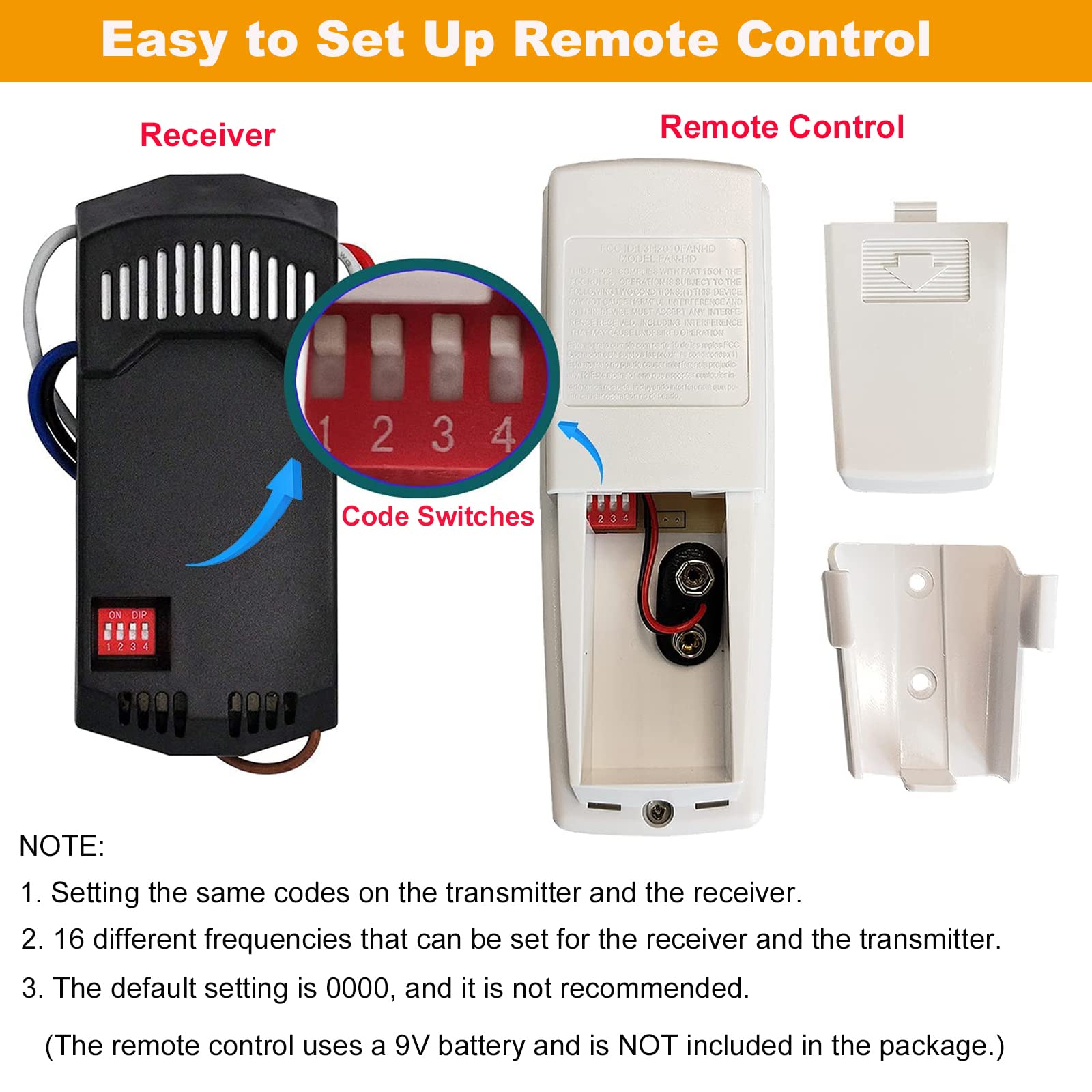 Universal Ceiling Fan Remote Control Kit With Dimmer For Ac 3 Speed Ceiling Fan Replacement For Hampton Bay Harbor Breeze Hunter