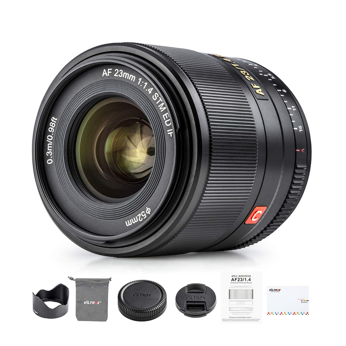Viltrox 23Mm F/1.4 Auto Focus X Mount Lens For Fuji,Wide Angle Large Aperture Aps C Lens For Fujifilm X Mount Cameras X T3 T30 X