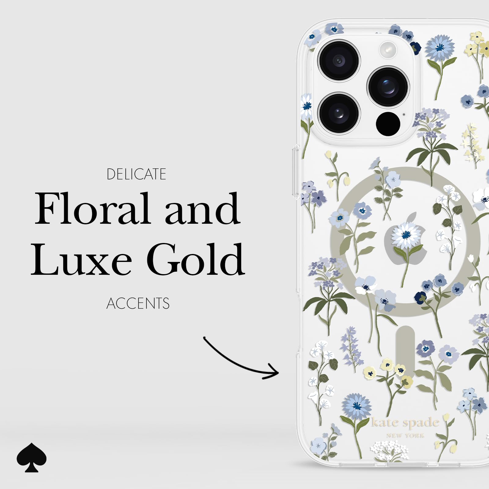 Kate Spade New York Iphone 16 Pro Max Case   Compatible With Magsafe   Designer Phone Case   Precious Bloom