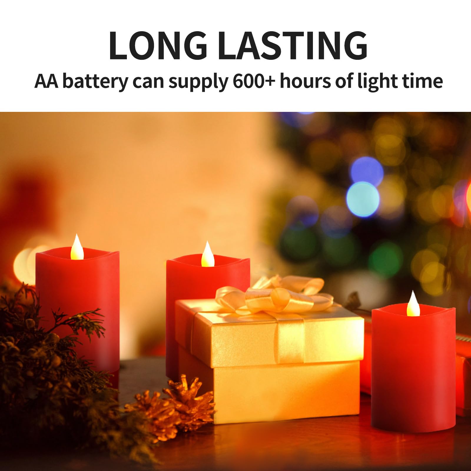 Asldoiweh 3X4 Flickering Flameless Candles Set Of 3, 2Aa Battery Life 600 Hours Battery Candles Flickering With Timer,4 Inch Fla