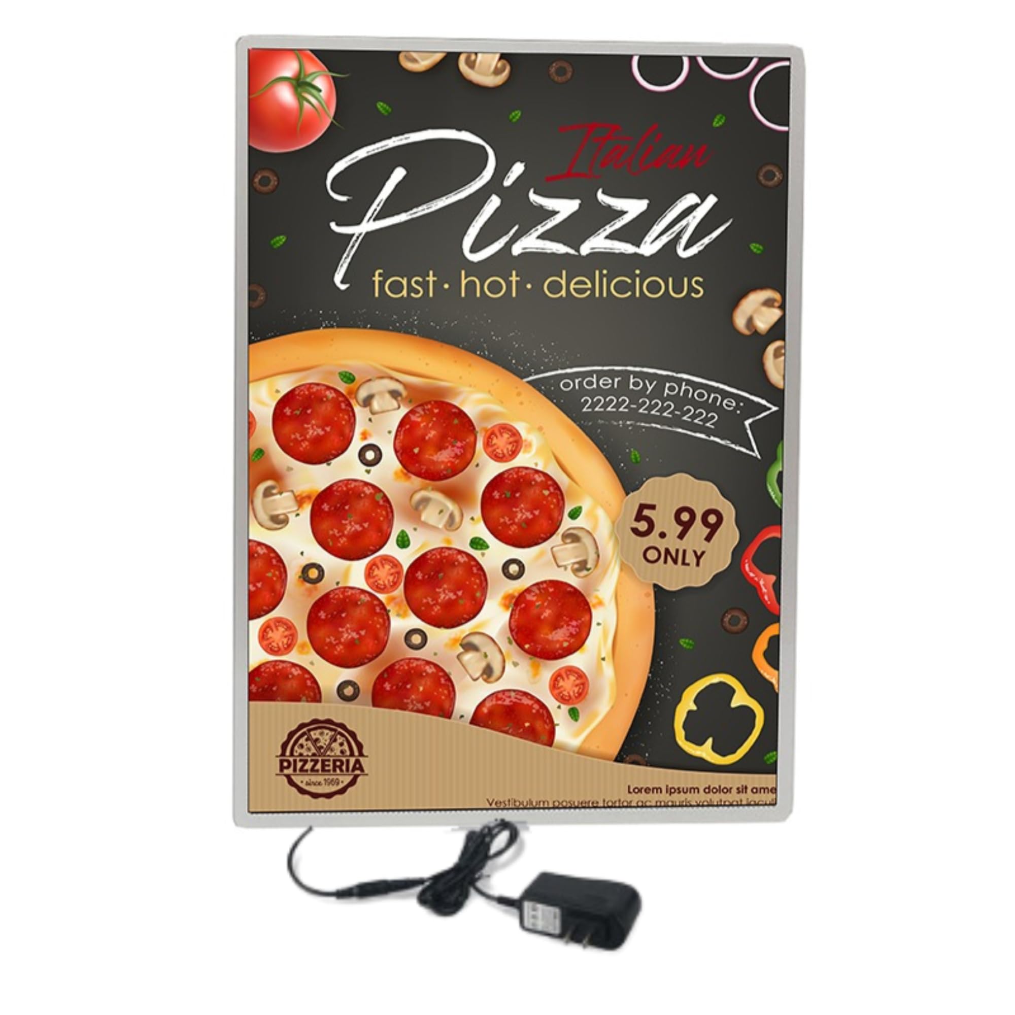 Qailux Led Lightbox A3 Poster Display  UltraSlim Menu Board For Restaurants, Cafes, Cinemas, Retail Stores | Aluminum Frame Wi
