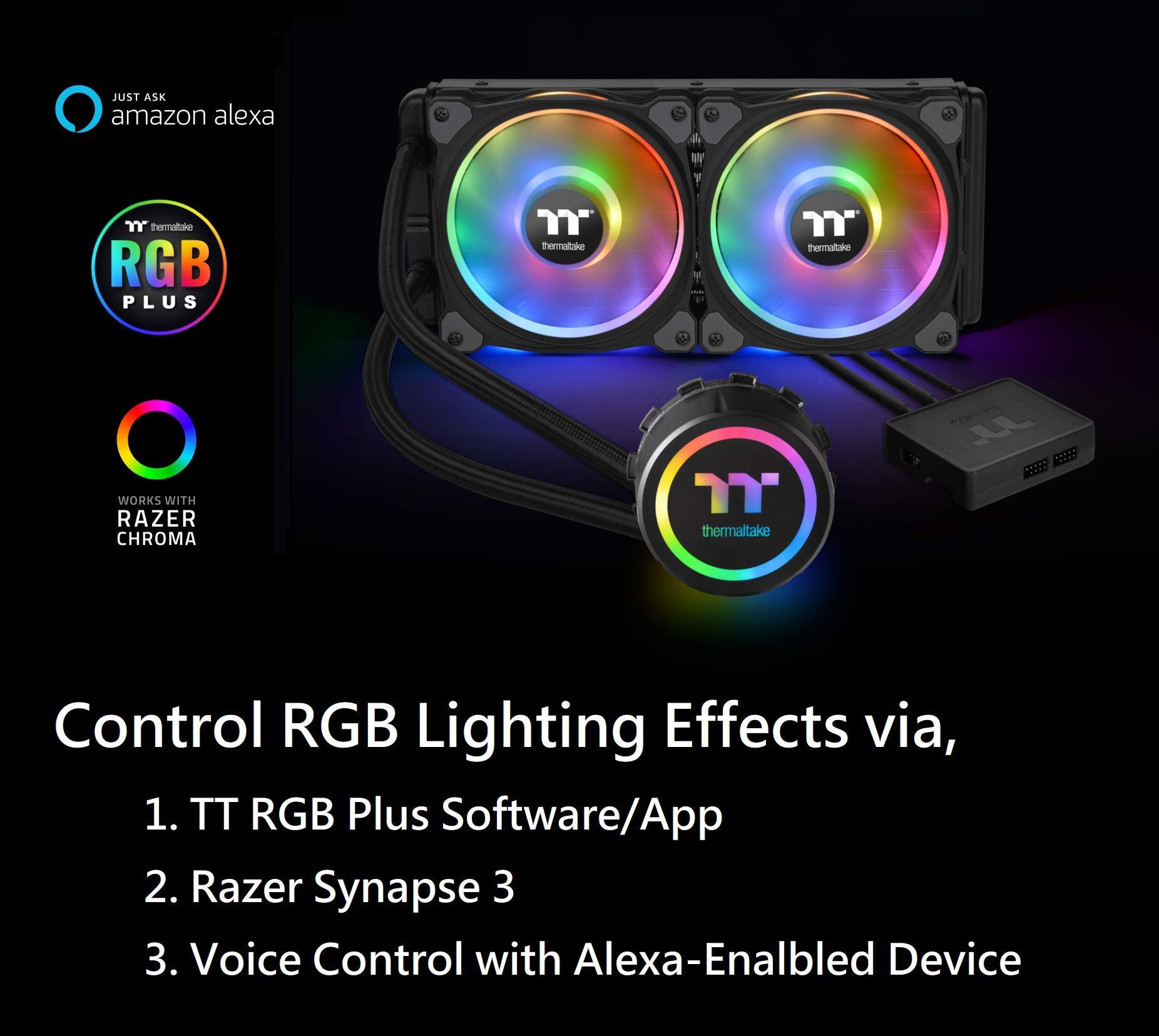 Thermaltake Floe Dx 240Mm, Dual Ring Led, 16.8 Million Color Software Enabled (Tt Rgb Plus/Alexa/Razer Chroma), Amd (Am5/Am4)/In