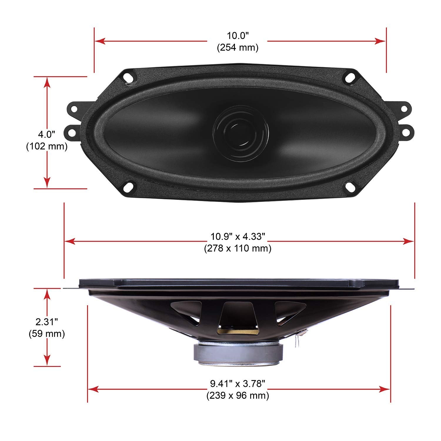 Boss Audio Systems Brs410 120 Watt, 4 X 10 Inch , Full Range, Replacement Car Speaker   Sold Individually