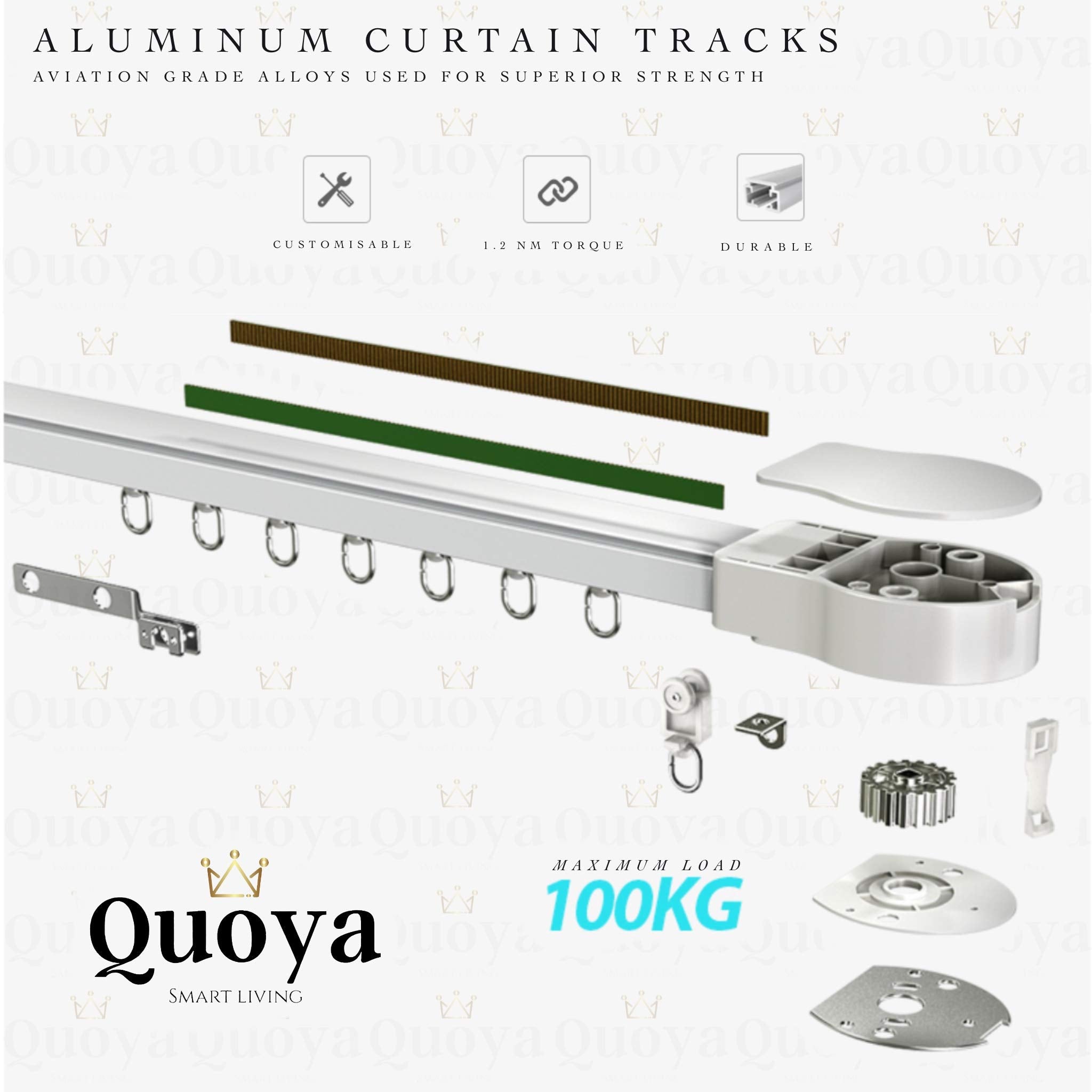 Quoya Ql500 Smart Curtains System, Electric Curtain Track With Automated Rail?Motorized And Adjustable Tracks/Rod/Pole ?Motor Co