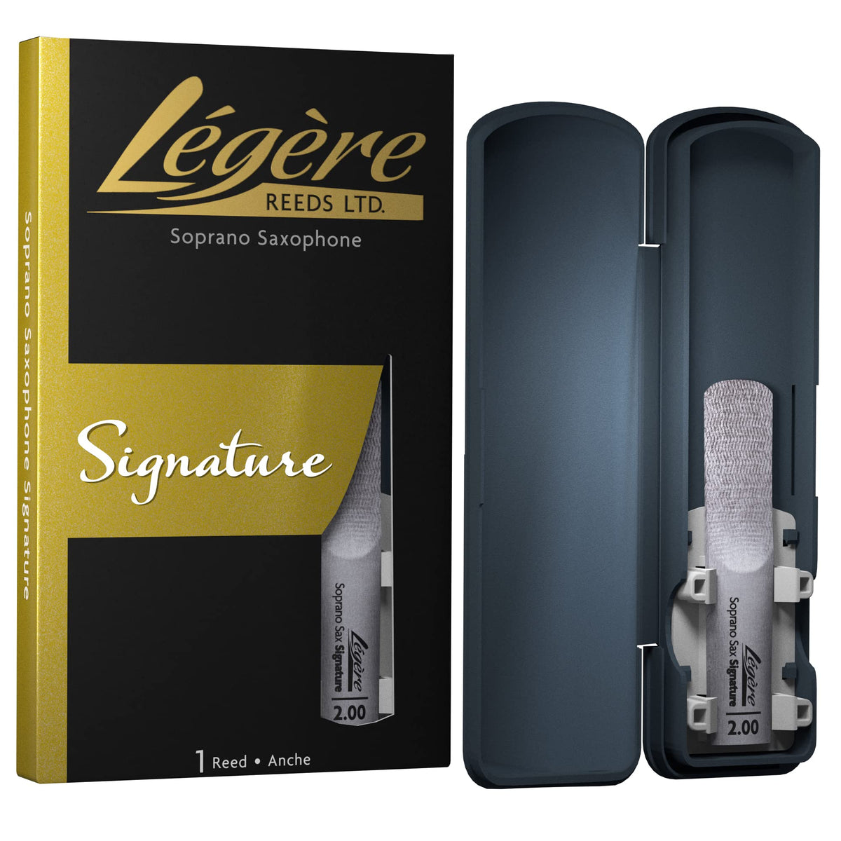 L  Gre Reeds Premium Synthetic Woodwind Reed, Soprano Saxophone, Signature, Strength 2.00 (Ssg200)