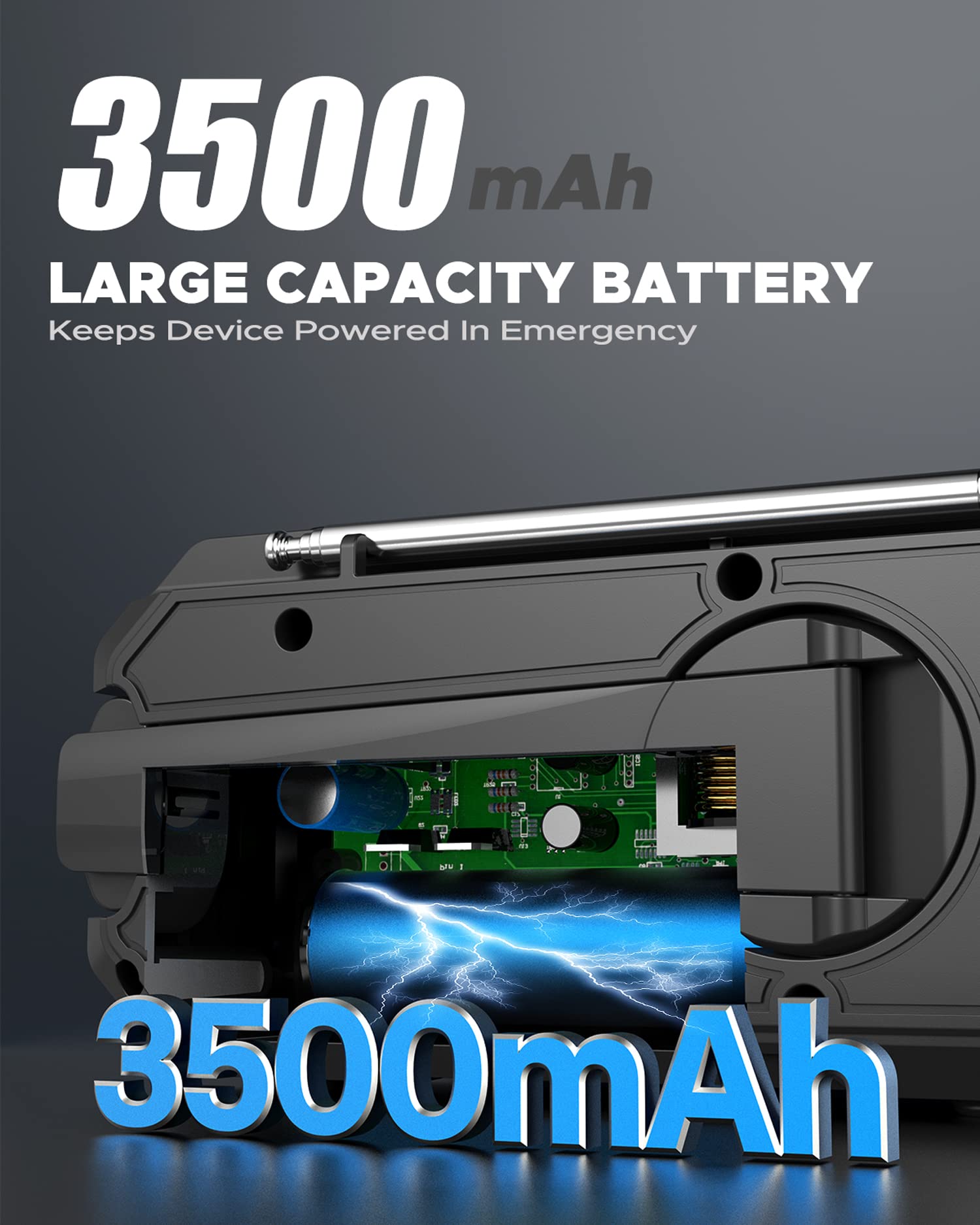 Emergency Weather Radio, Portable Am Fm Noaa Radios With Crank Sos Alarm, 3500Mah Pocket Solar Emergency Supplies Gadgets For Me