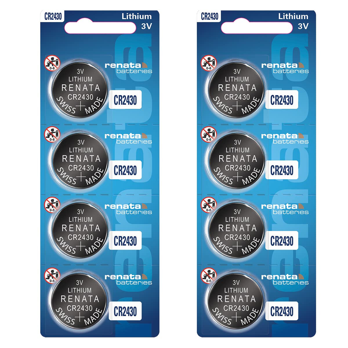 Renata Cr2430 Batteries   3V Lithium Coin Cell 2430 Battery (8 Count)