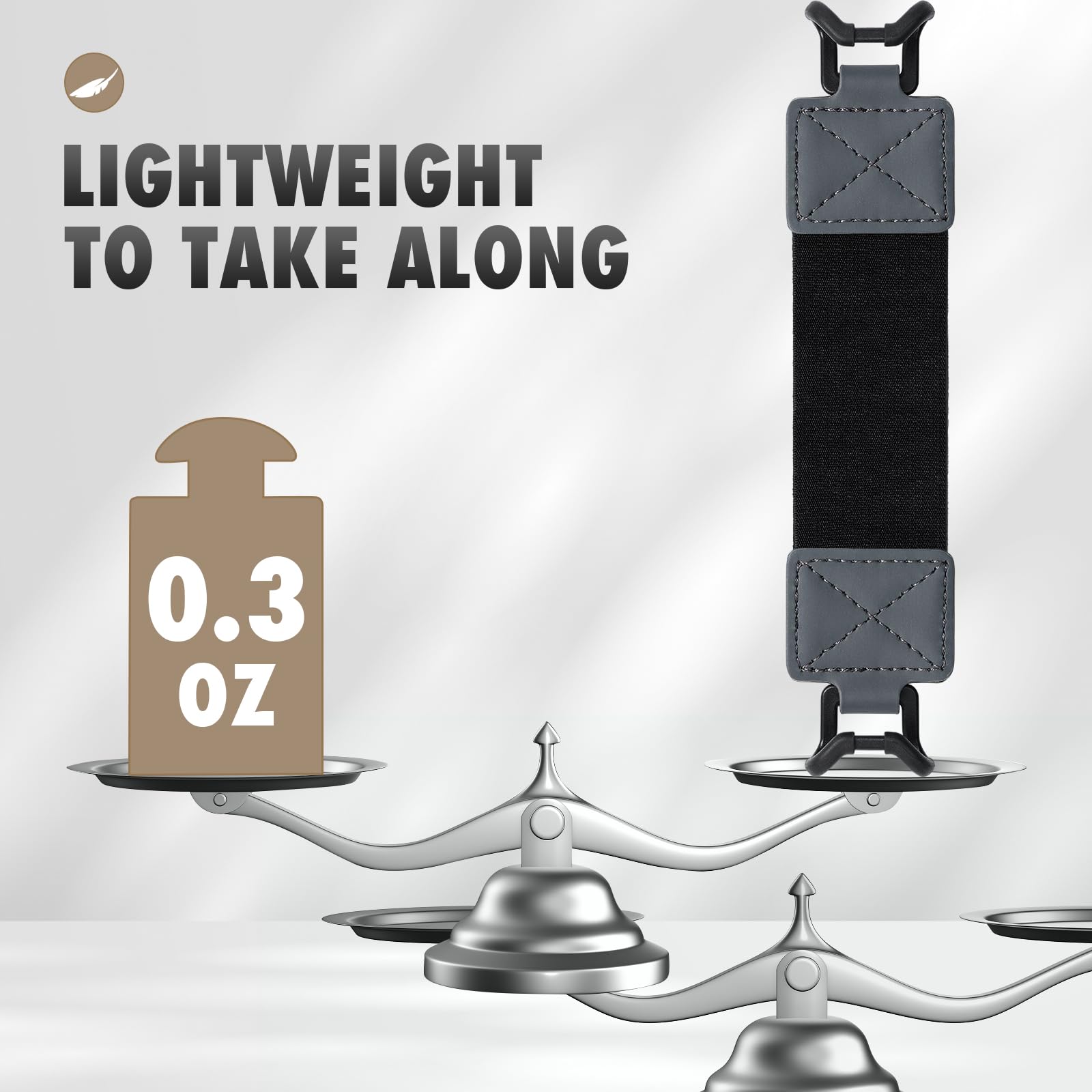 MoKo Security Hand Strap for 9 11 Inch tablet, iPad/iPad Pro/iPad Air/Kindle Fire HD/Samsung, High elasticity Versatile Hand Strap Lightweight Finger Grip Holder, Black Belt, Space Gray