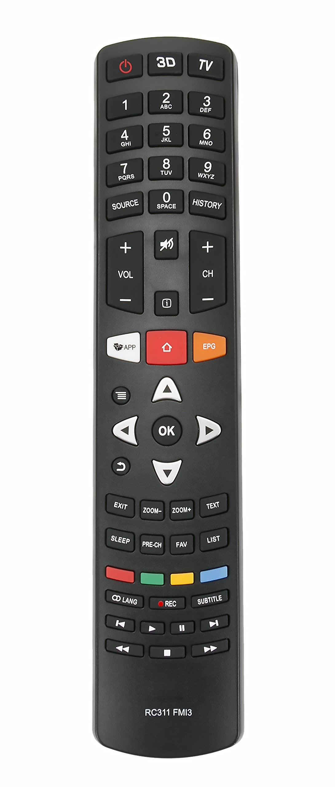New RC311 FMI3 Replace Remote fit for TCL Full HD Curved Smart LED TV L43P1US L50P1US L50C1US L55P1US L43P2US L49P2US L55P2US L6