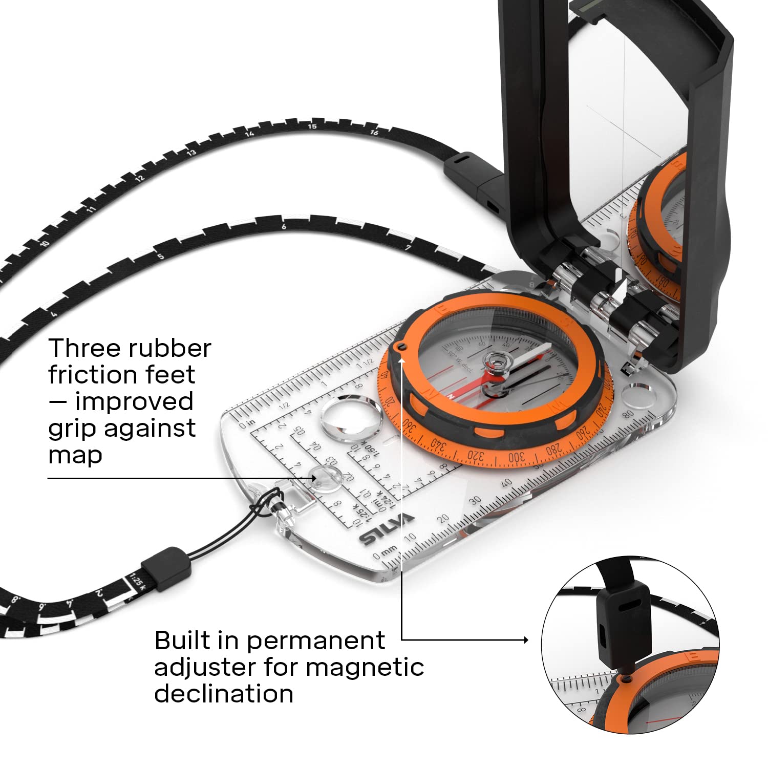 Silva Expedition S Compass | Night-Enabling Luminous Markings | Perfect For Navigation, Hiking, Trekking And Hunting
