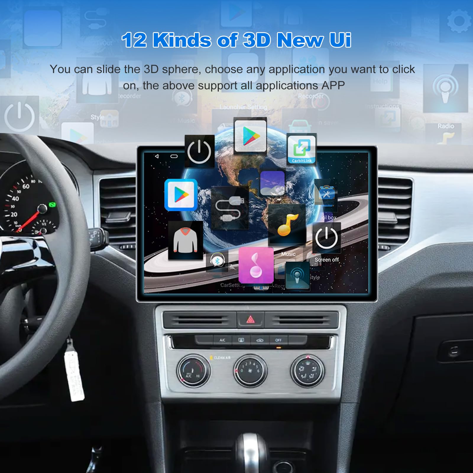 Jmance 4+64Gb 13 Inch Double Din Touch Screen Android Car Stereo With Front And Rear Camera Octa Core Android 11 Qled Bluetooth