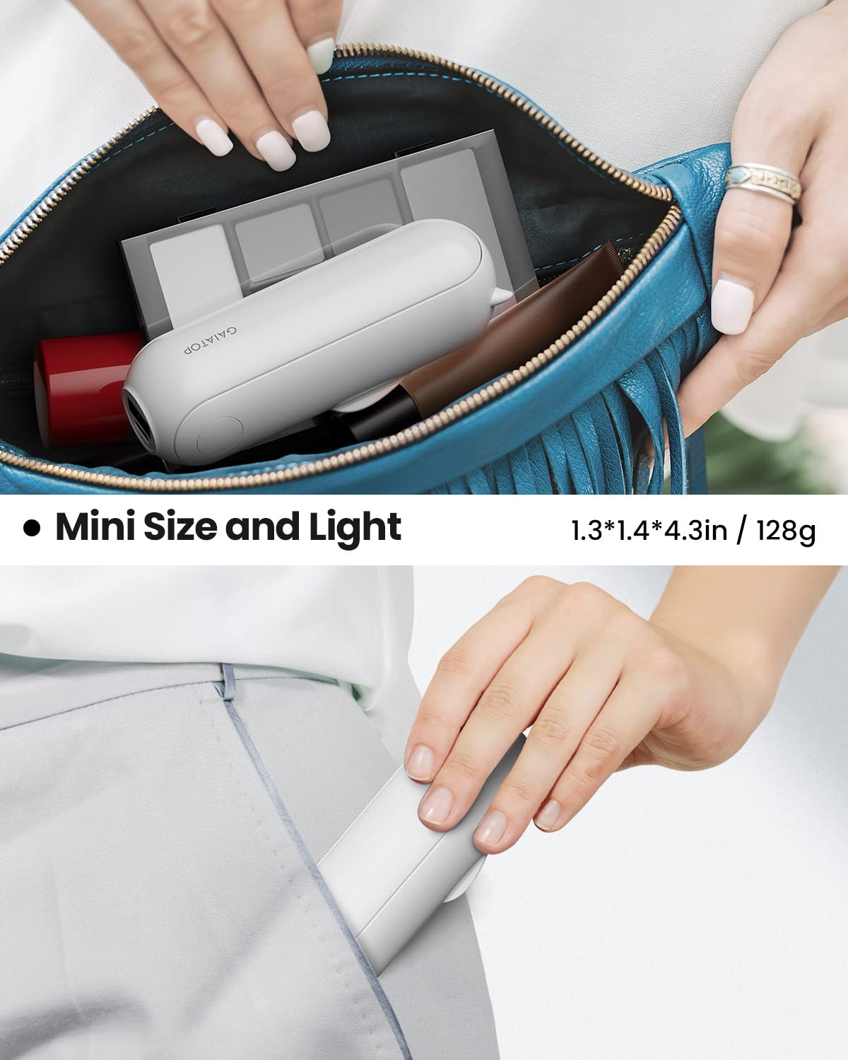 Gaiatop Portable Foldable Small Fan, Mini Hand Held Fan With Usb Rechargeable 2000Mah Battery, Eyelash Fan For Girls, Travel For