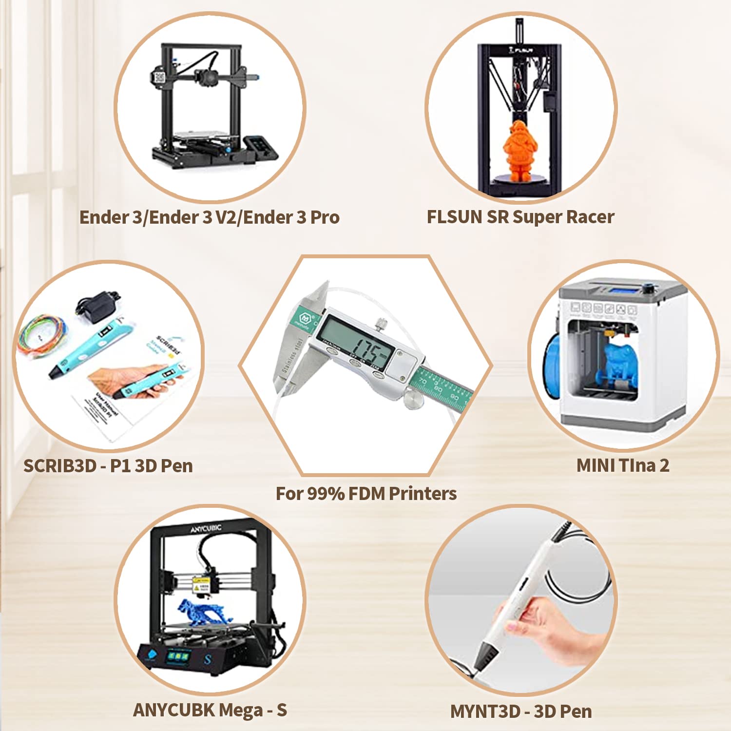 Hp3Df Pla Filament, Pla Plus(Pla+), 3D Printer Filament, Pla Filament 1.75Mm Dimensional Accuracy +/- 0.02Mm, 1Kg Spool (2.2 Lbs