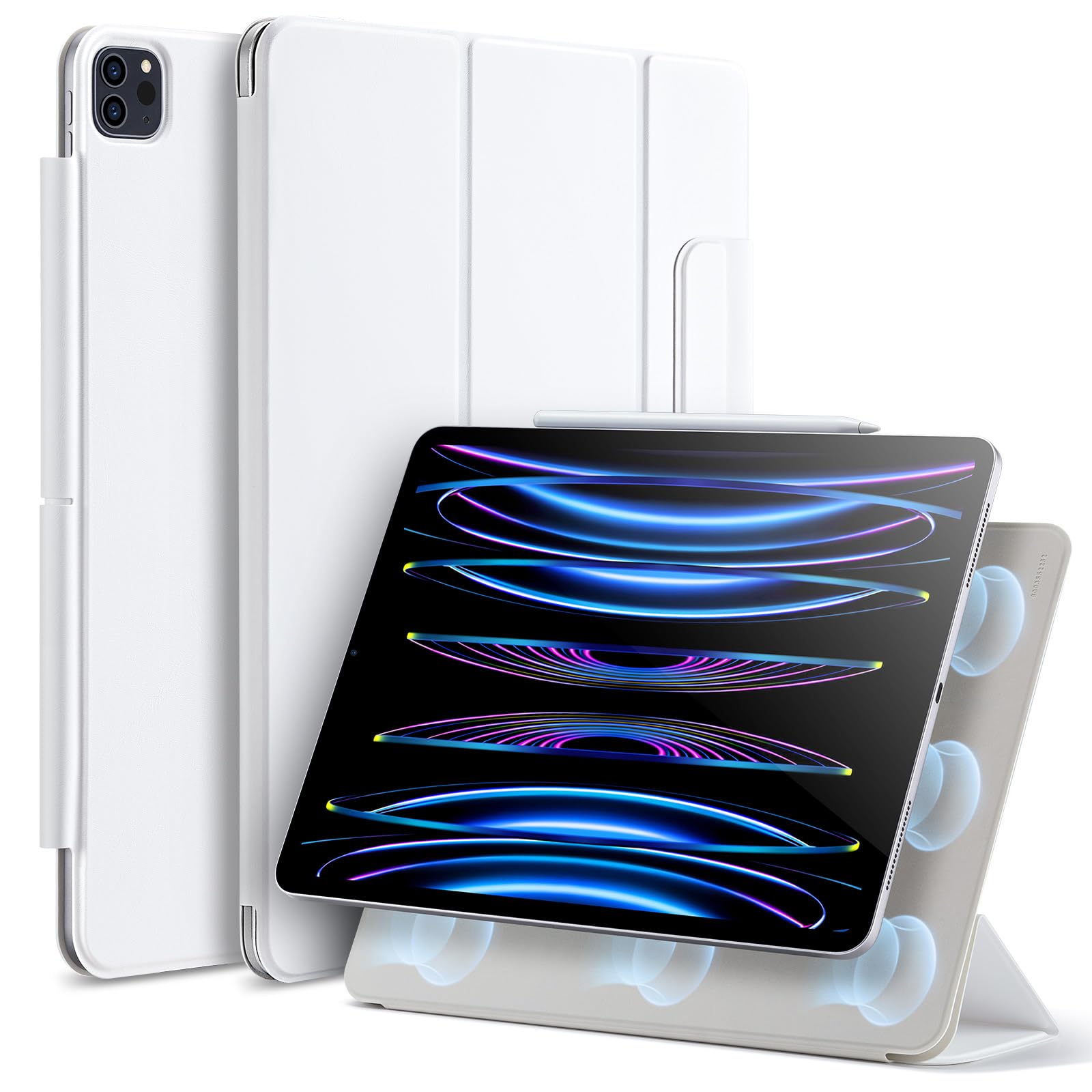 Esr For Ipad Pro 11 Inch Case, Ipad 11 Pro Case (2022/2021/2020, 4Th/3Rd/2Nd Generation), Convenient Magnetic Attachment, 2 Way Stand, Full Pencil 2 Support, Rebound Magnetic Case, Brilliant White