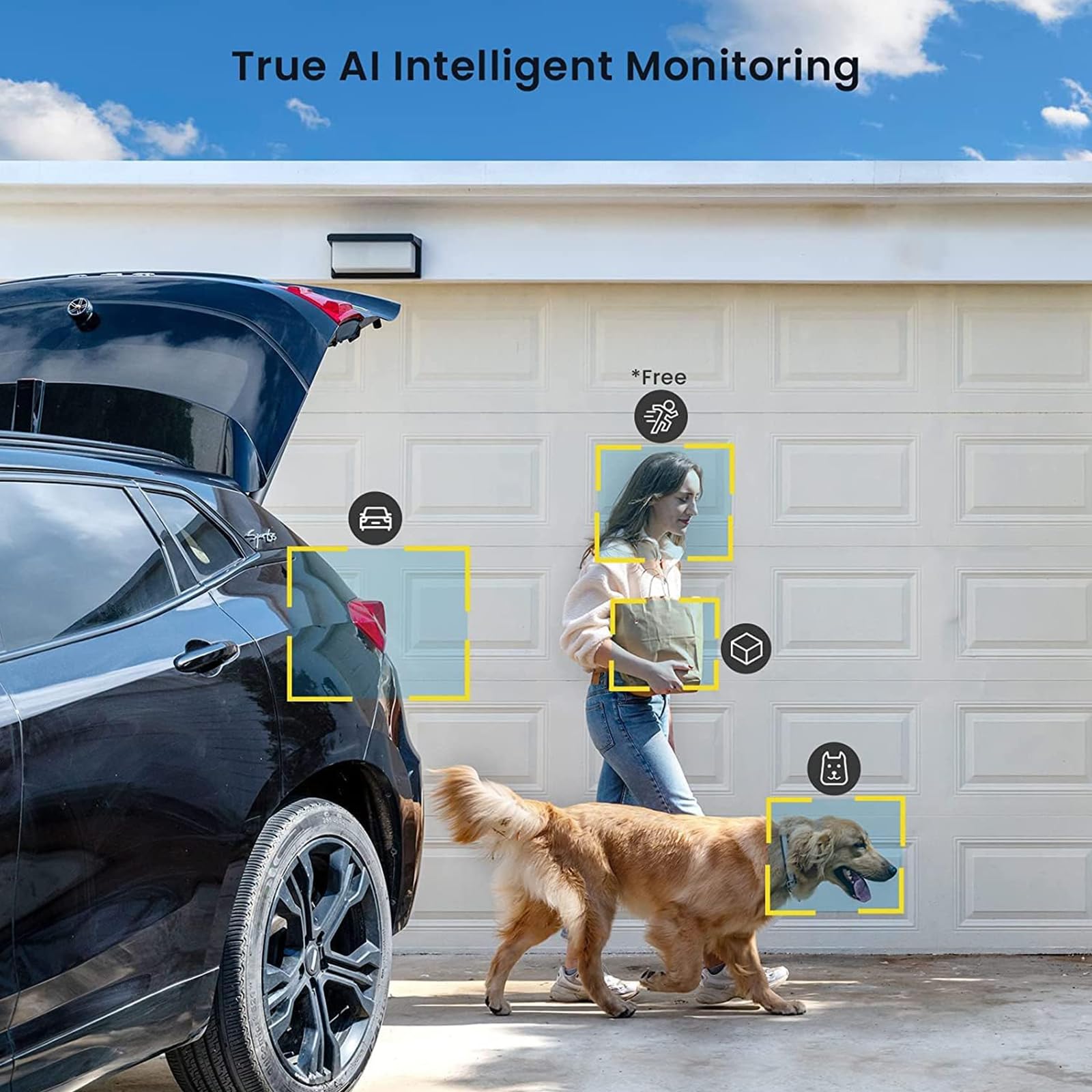 Acesee Wireless Security Camera   Battery Powered Camera Outdoor 2.4Ghz Wifi With 1080P Night Vision Spotlight Ai Motion Detecti