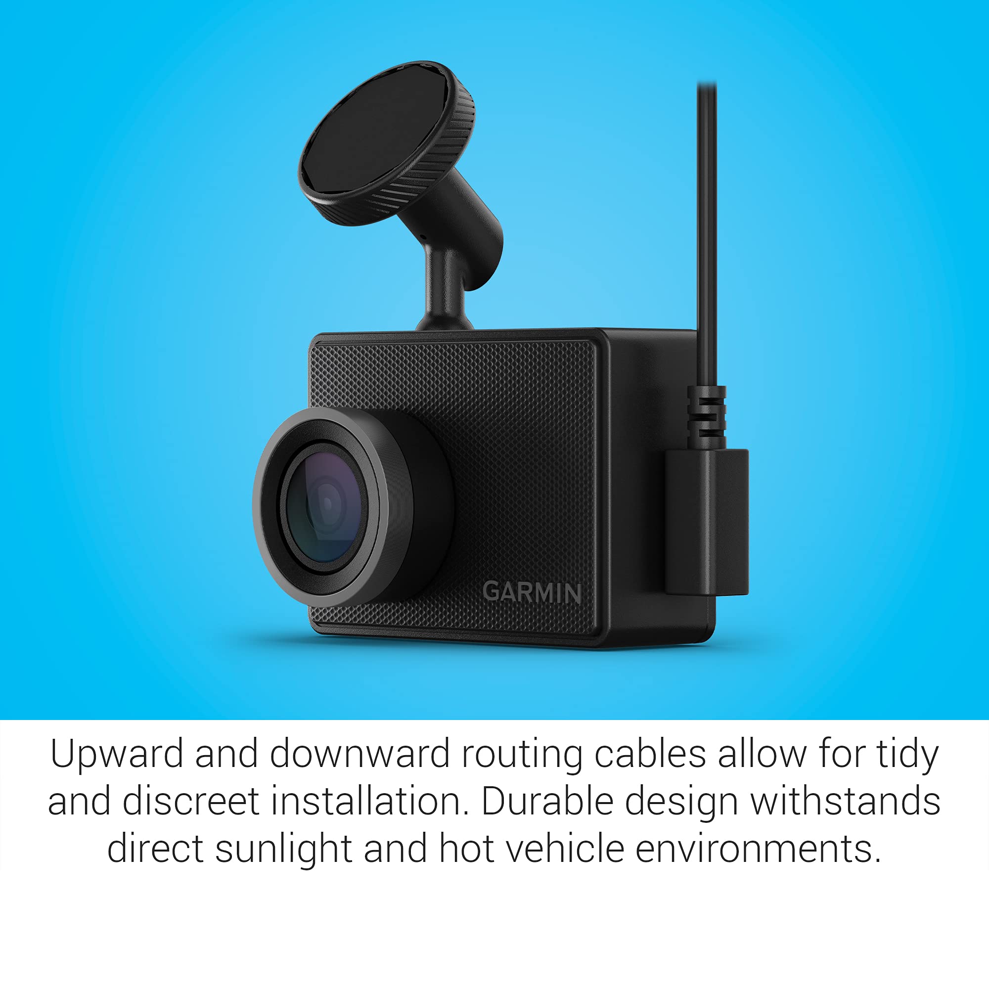 Garmin Dash Cam 47, 1080P And 140 Degree Fov, Monitor Your Vehicle While Away W/ New Connected Features, Voice Control, Compact