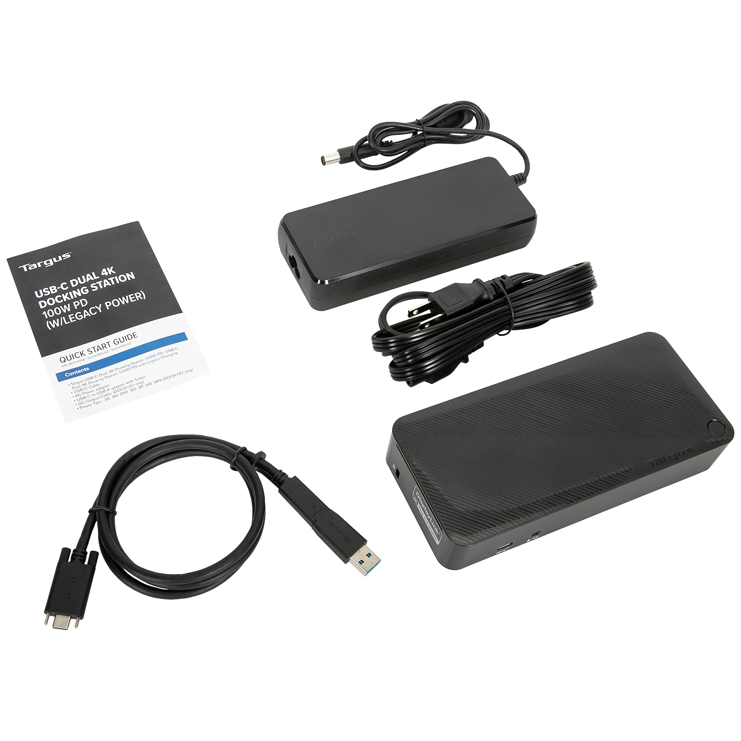 Targus Usb C Docking Station Universal Dv4K, Usb C Laptop Docking Station Dual Monitor 2 Hdmi, With Legacy Host Power Kit, Works
