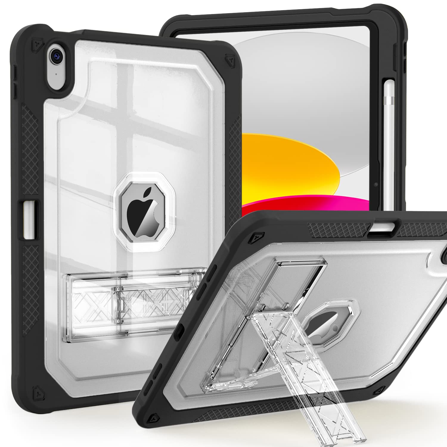 ZoneFoker Case for iPad 10th Generation 10.9 inch 2022, Heavy Duty Shockproof Rugged Protective with Pencil Holder, 10.9 10 Gen 