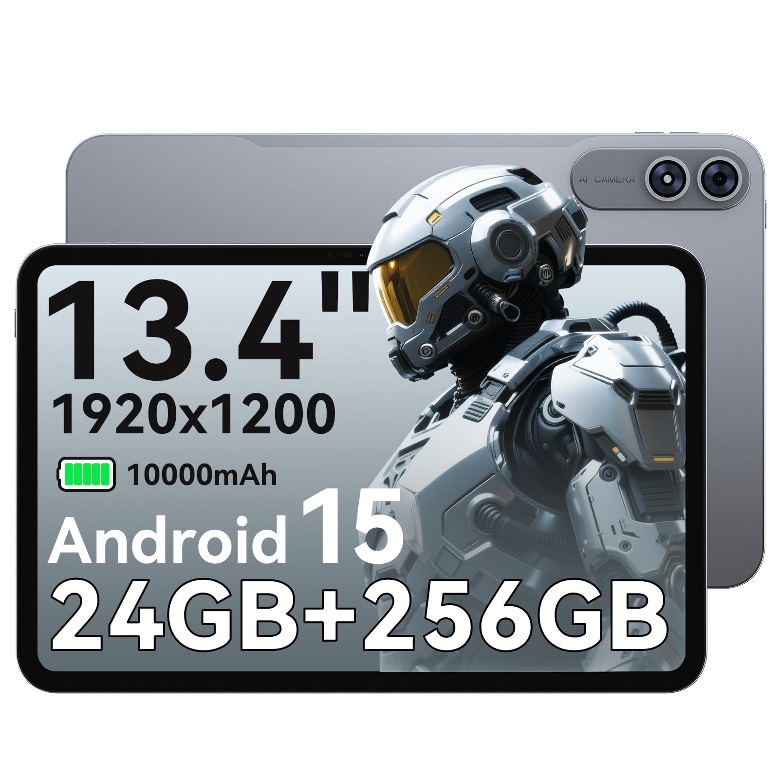 13 Inch Large Tablet, Android 15 Tablet 24GB+256GB+1TB, ????????????????, 1920*1200 IPS Display, Octa-Core Processor, 8+13MP Cam