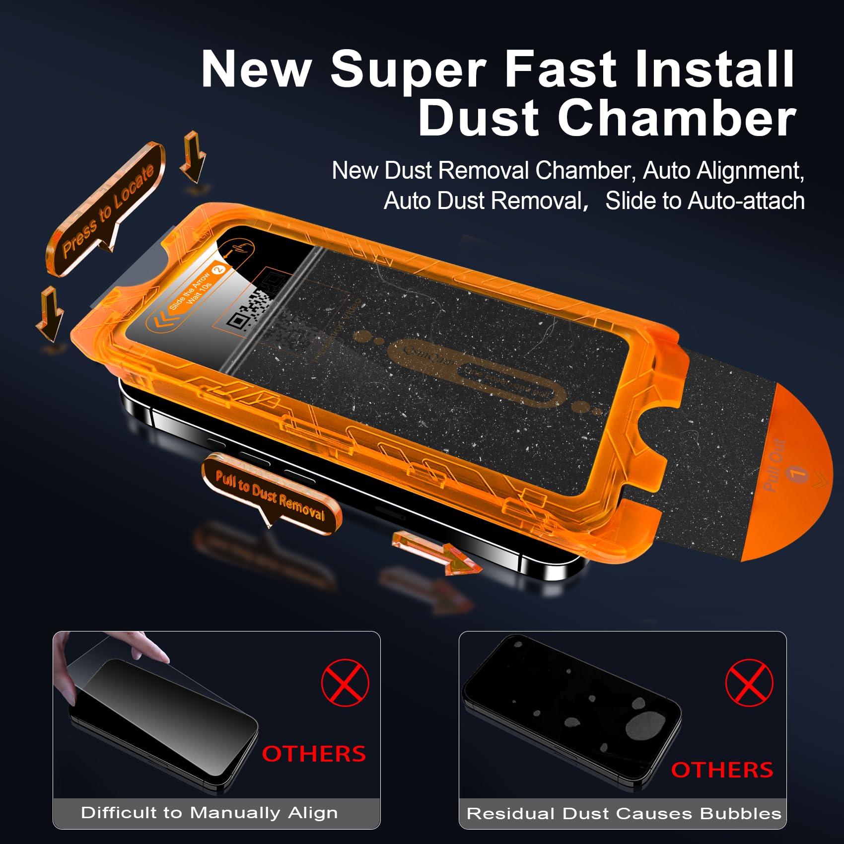 Qsmqam For Iphone 16 Pro Max Screen Protector + Camera Lens Protector, [Military Grade Shatterproof], Ultra Top 9H+ Tempered Gla