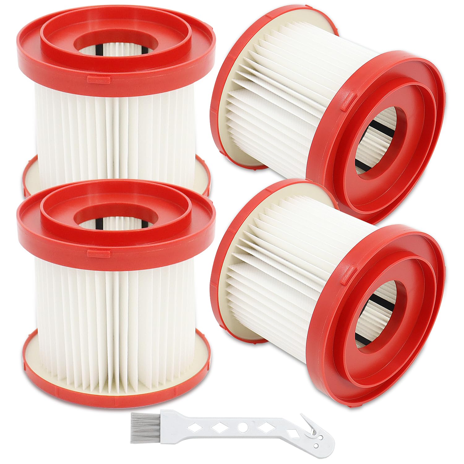 Vacuum Filter 49 90 1900 For Milwaukee, Compatible With Milwaukee Cordless M18 Vacuum 0780 20 0880 20, 4 Pack 49 90 1900 Wet Dry