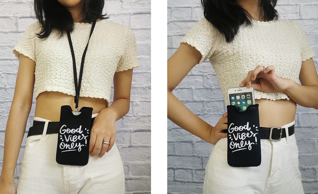 Tainada Men Women Neoprene Shockproof Phone Sleeve Pouch Carrying Case With Neck Lanyard, Belt Loop Holster For Iphone 14/13 /12