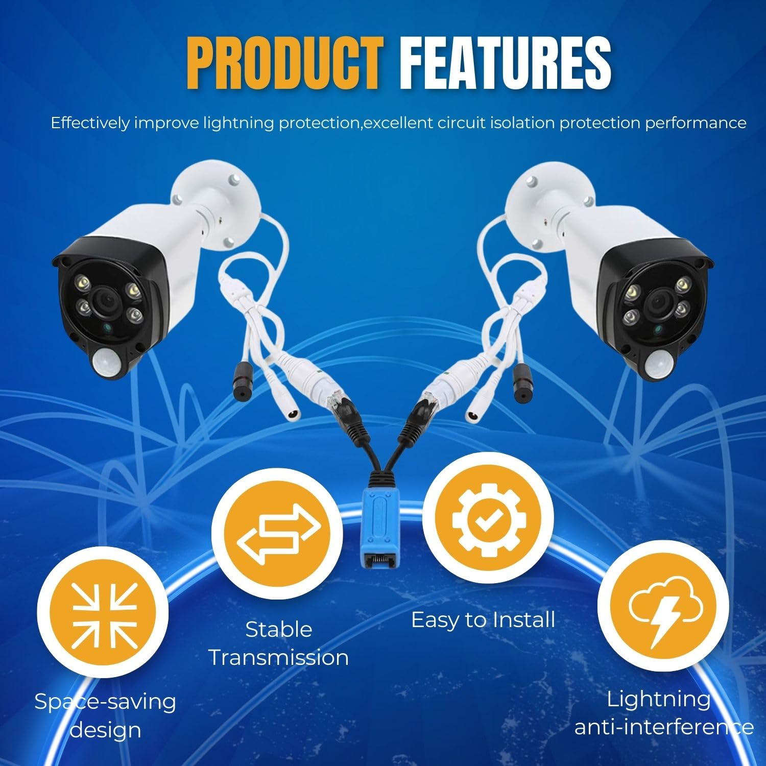 Tnp Rj45 Ethernet Cable Combiner/Splitter Kit (2 Pair), 2 Male To 1 Female & 1 Male 1 Female To 1 Female Poe Data Adapter Lan Et