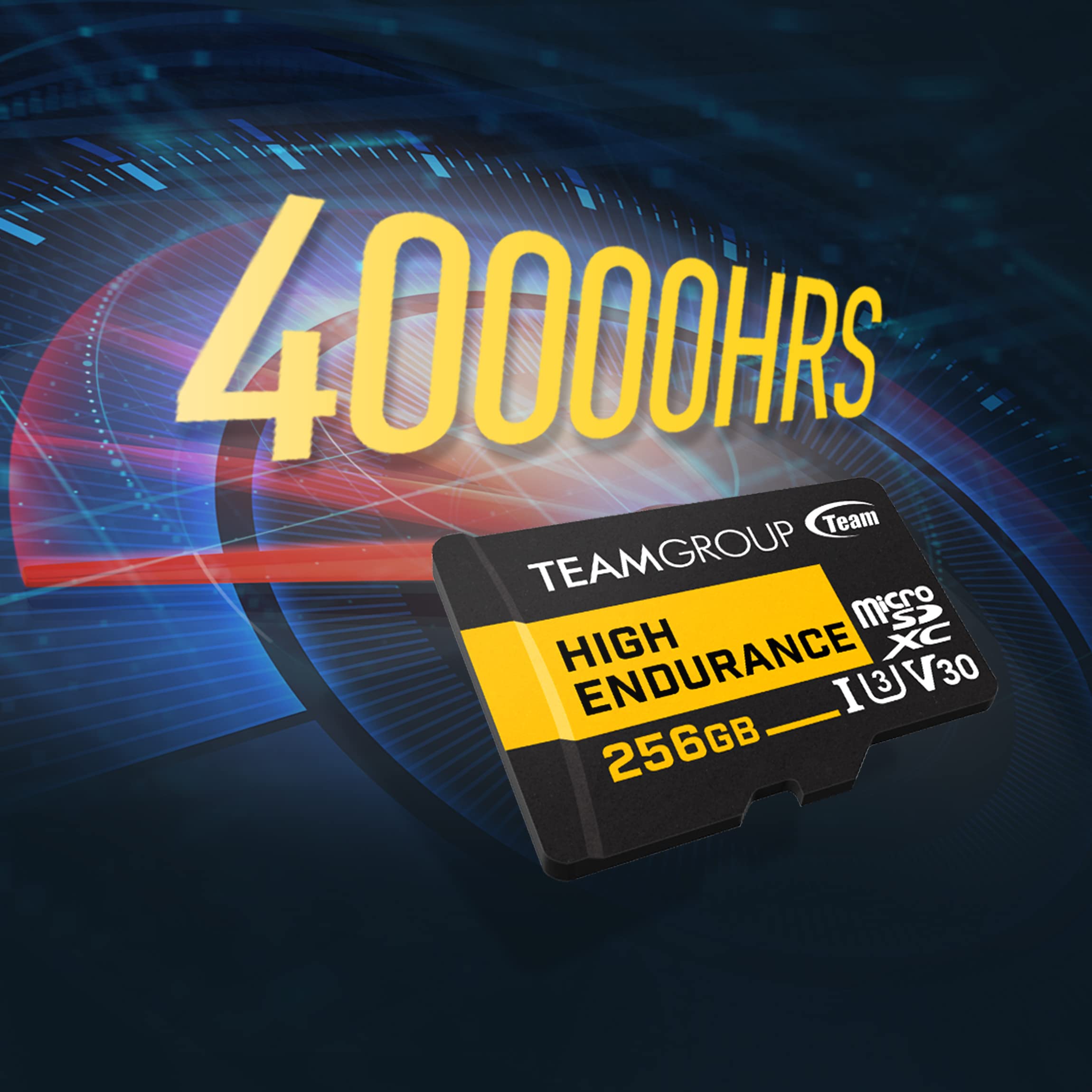 TEAMGROUP 256GB High Endurance Micro SDXC Card 3 Pack UHS-I U3 V30 100MB/s for Security Cameras - Black